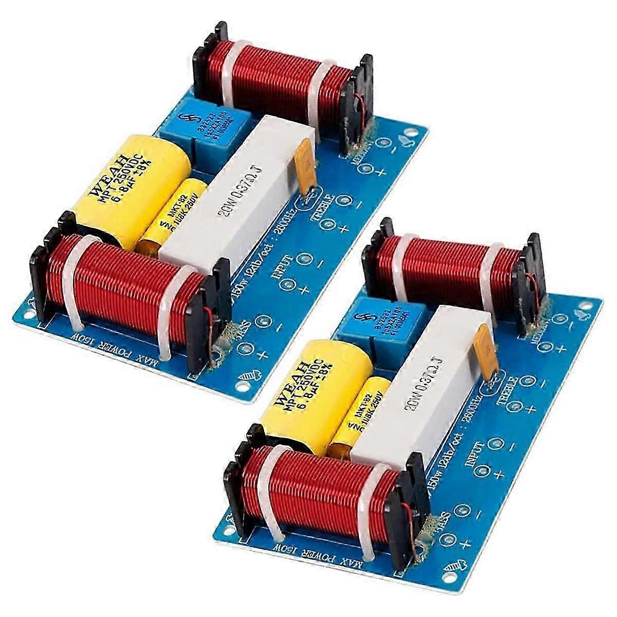 2Pcs 120W Speaker Crossover 3 Way Audio Frequency Divider Loudspeaker WEAH-338 3 Unit Crossover Fil