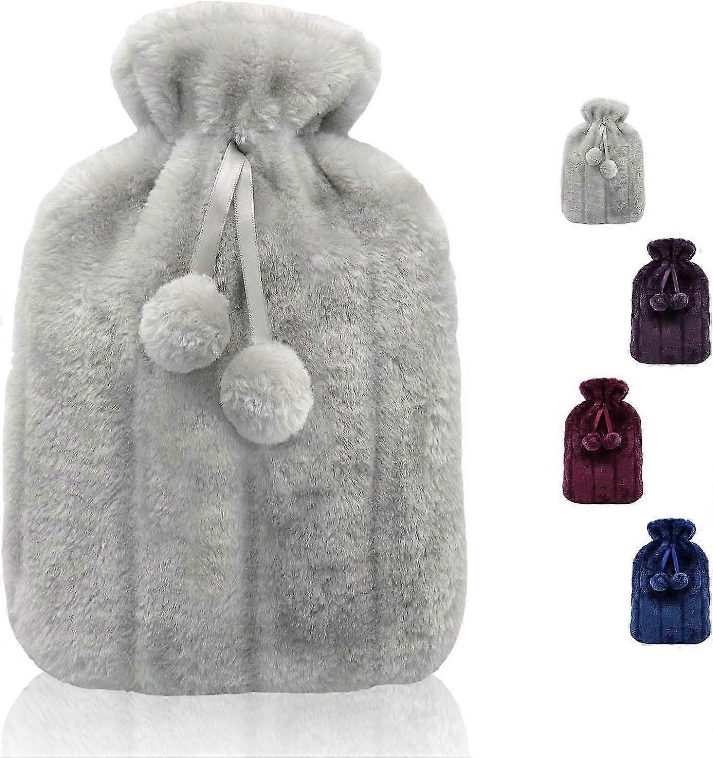 1 fluffy and comfortable plush cover - (bottle not included) Removable warm water bag cover fits 1.8 liter bottles