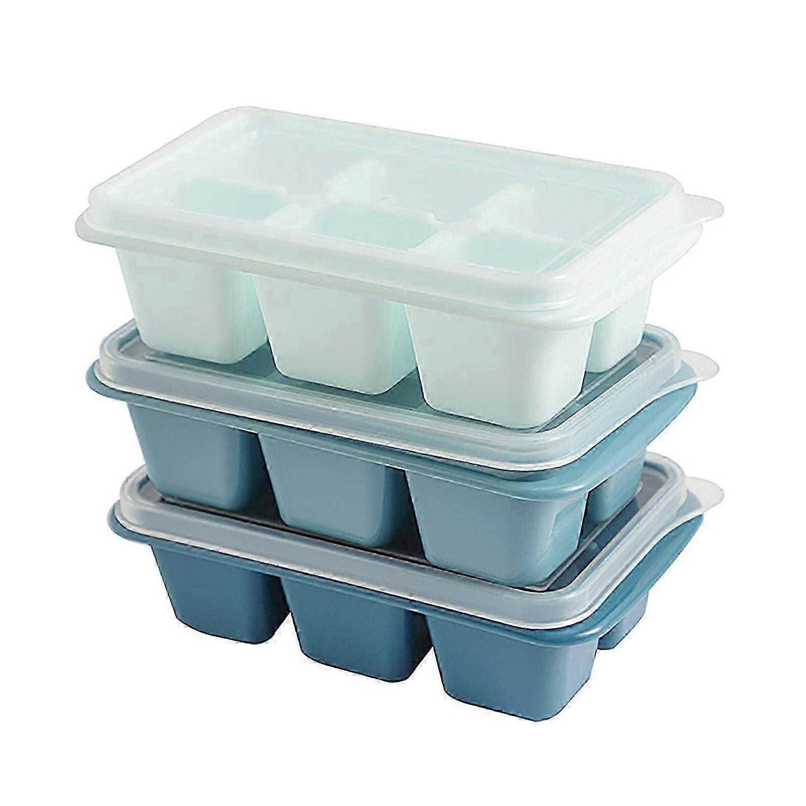 3Pcs Ice Cube Tray Reusable Versatile Easy Operation Silicone Ice Cube Maker Tray Ice Cube Mold with Lid for Home