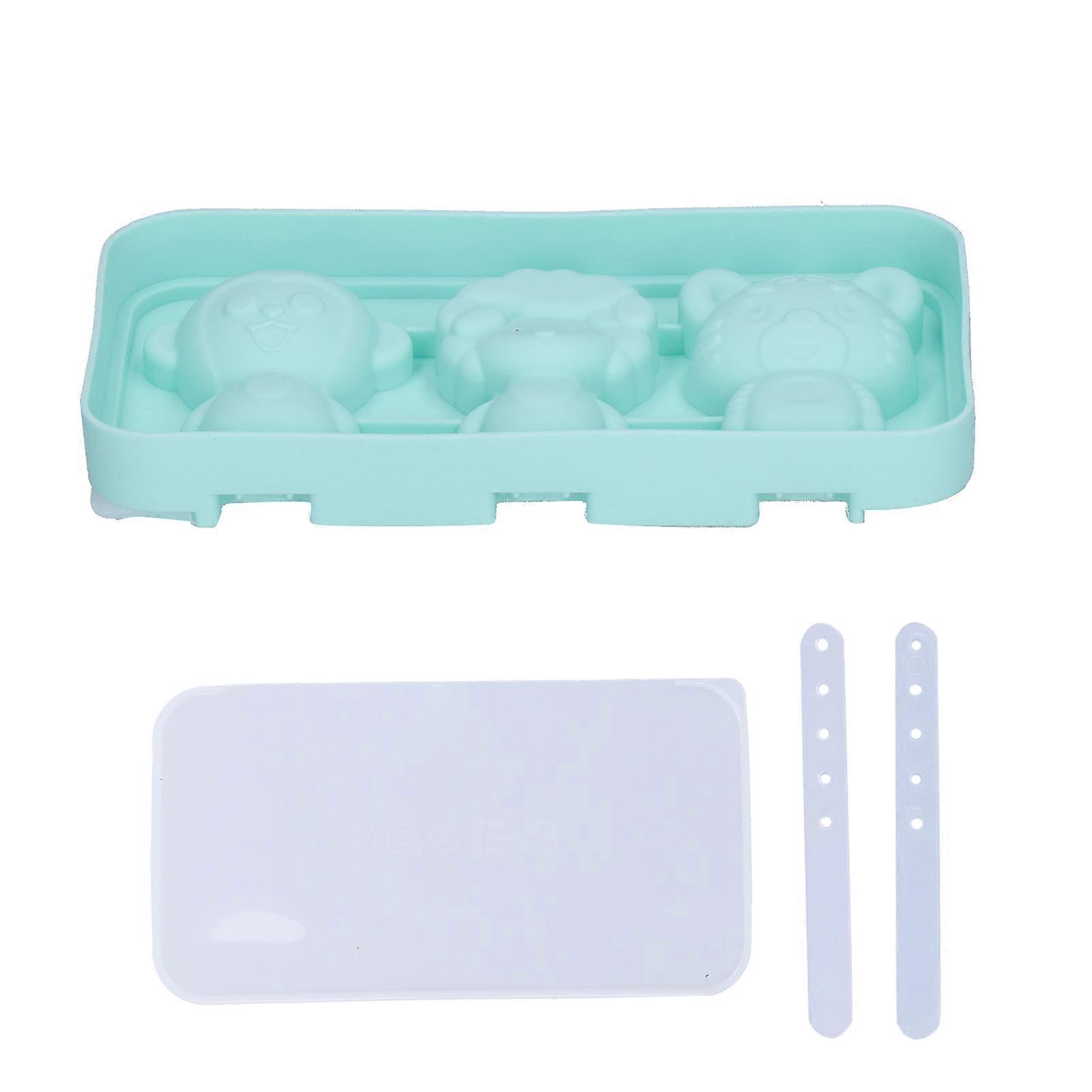 Silicone Ice Cream Mold DIY Animal Shape Model with Stick Ice Cream Molds with Lid