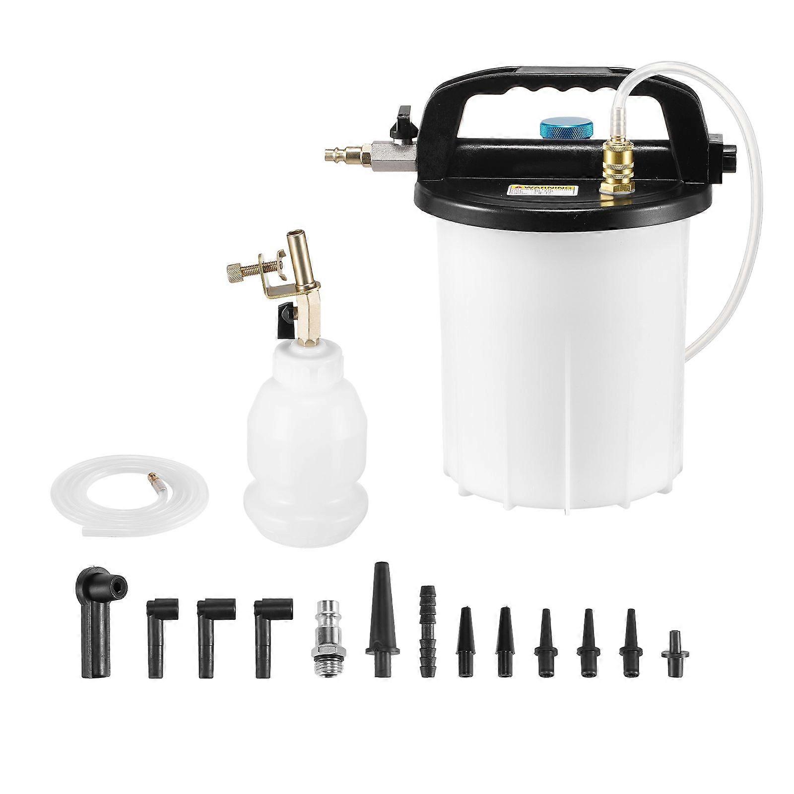 3L Brake Bleeder Kit, Brake Fluid Extractor with 1L Siphon Refilling Bottle, 13 Hose Connectors, Extended Silicone Hose & Handle, Fits Most Vehicles