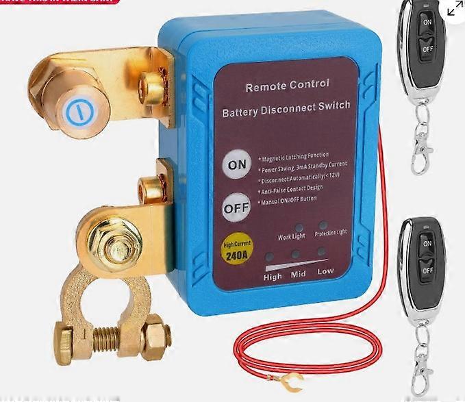 Remote Battery Disconnect Switch 12V 240A Battery Kill Switch for Auto RV ATV
