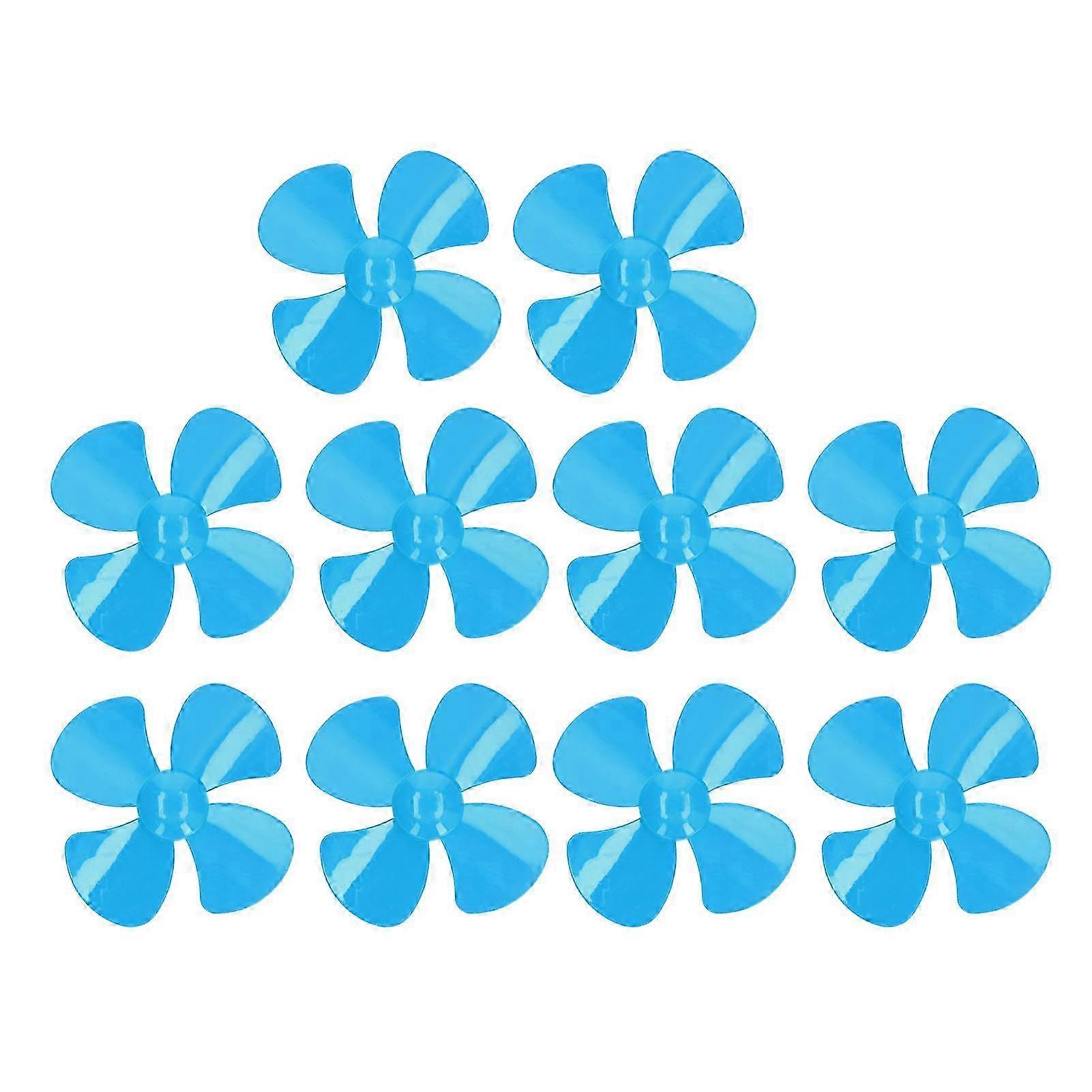10Pcs 100mm 4 Blades Propeller DIY Toy Model Rotating Accessories with 2mm Hole XR-150Blue