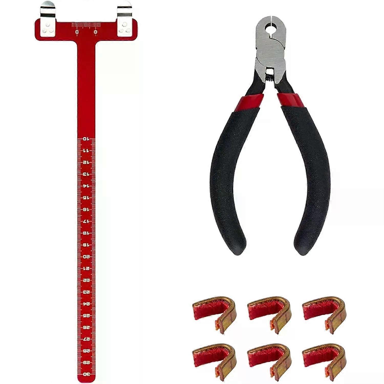 Archery Bow String Nocking Points Pliers Strings Knock Set T Square Ruler with Plier Brass Nocks Point for Bow Tuning Kit Bowst