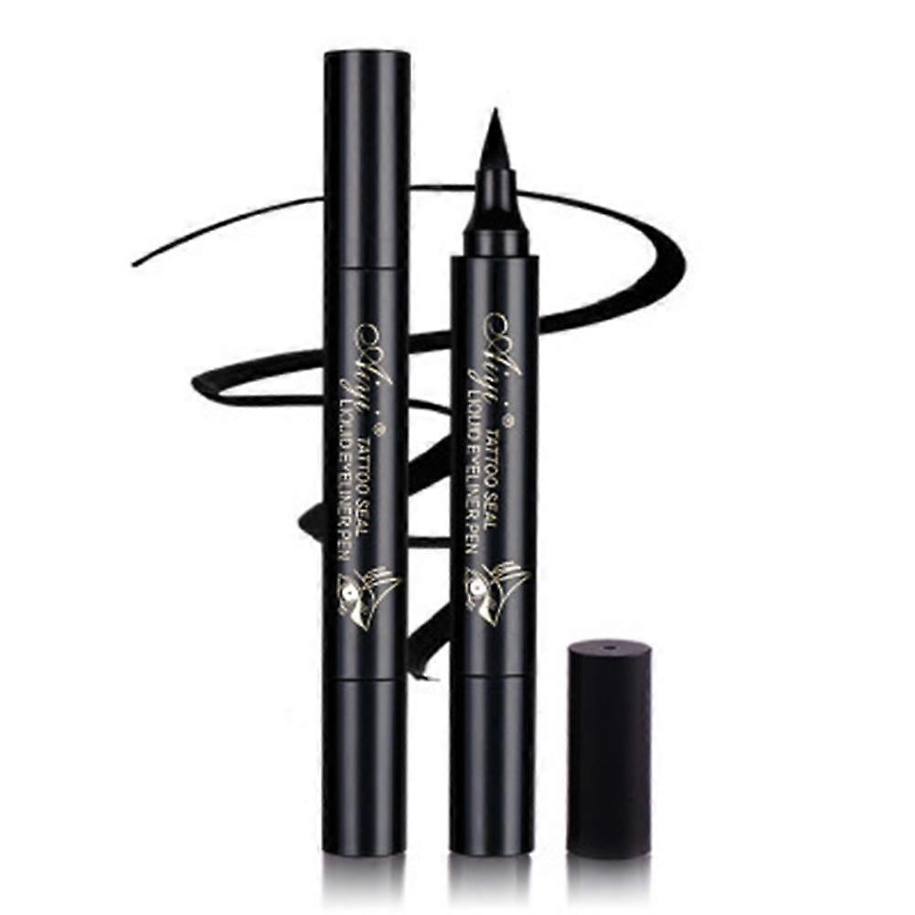Double Head Vandtæt Eyeliner Pen Fast Dry Sort Flydende Eyeliner Cat Eye Pencil Makeup Tool