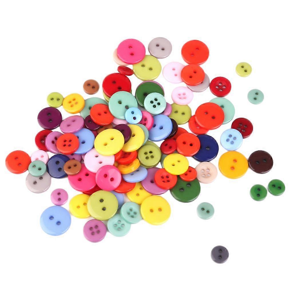 100 Pieces Resin Buttons Assorted Colors and Colors Buttons for Crafts Sewing