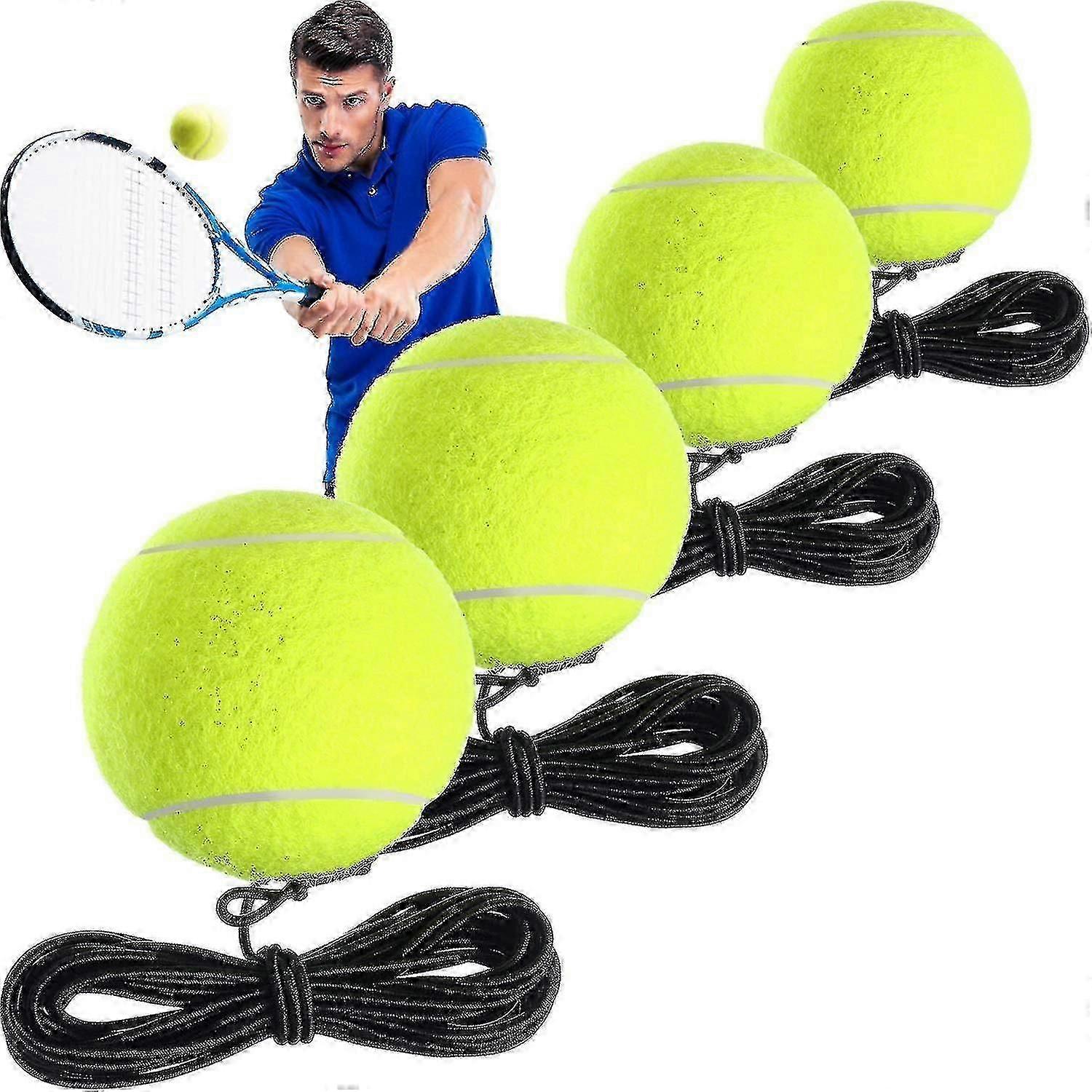 Tennis Training Ball with String 4-Pack Self-Practice Trainer Tool for Beginners