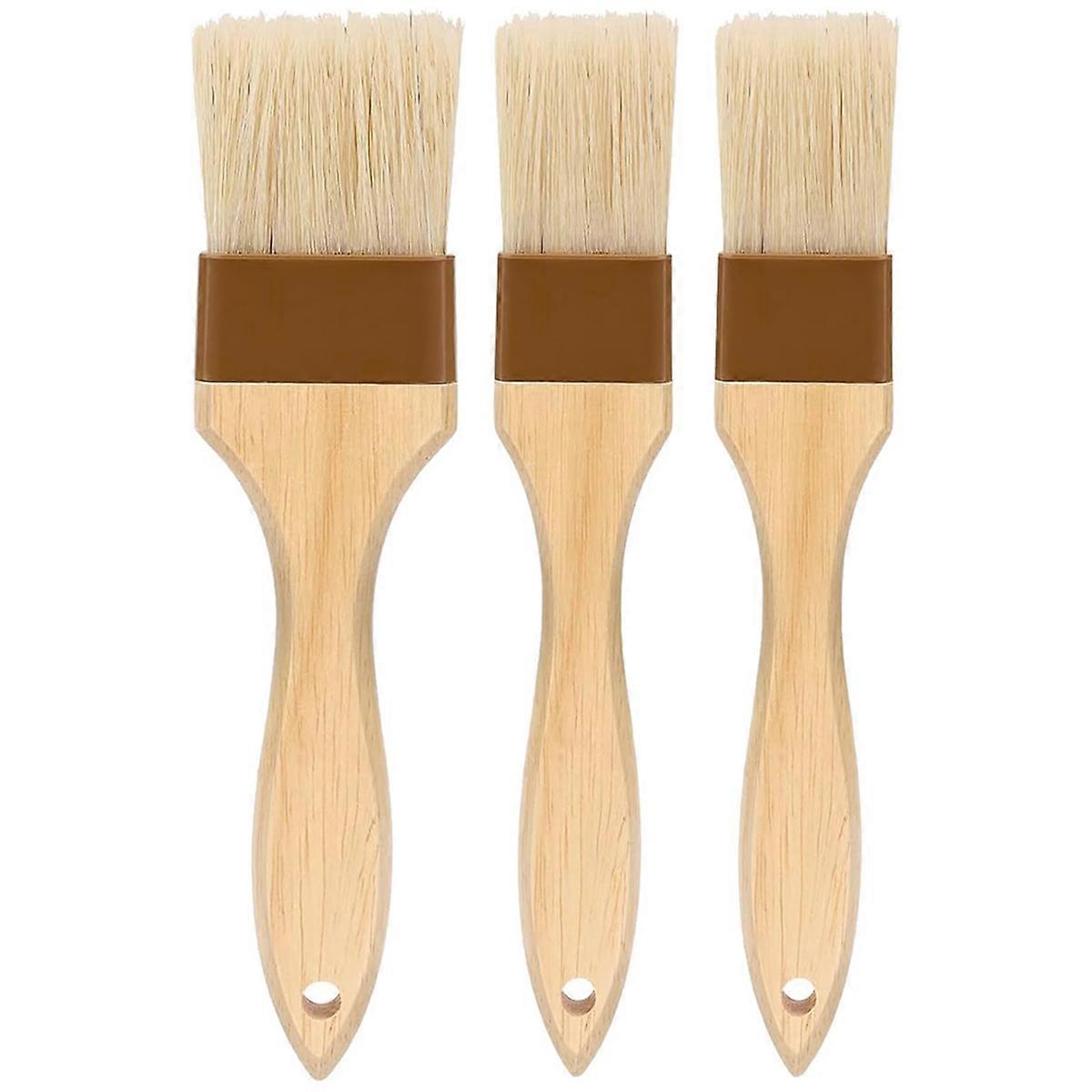 Pastry Brush,Basting Brush for Cooking,Natural Bristle BBQ Brush for Oil & Sauce,Wooden Handle Food