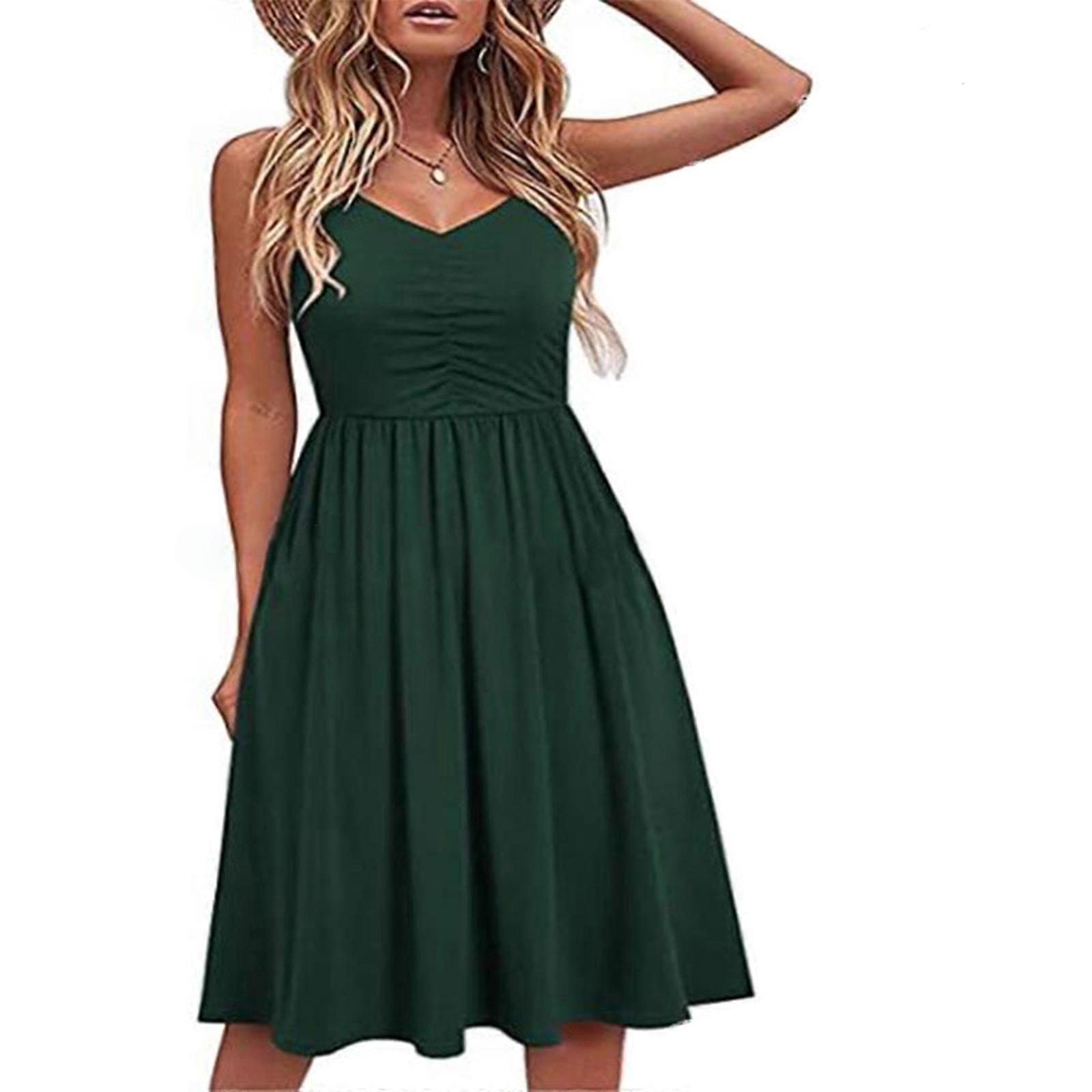 sachin and babi light blue dress SHEIN Frenchy Women's Casual Round Neck Short Sleeve Black Dress, Summer
