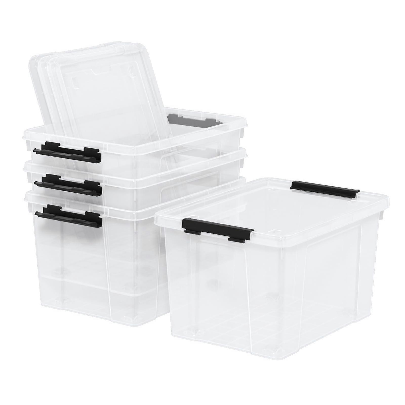 4 Pack Clear Storage B for Organizing 22 Quart