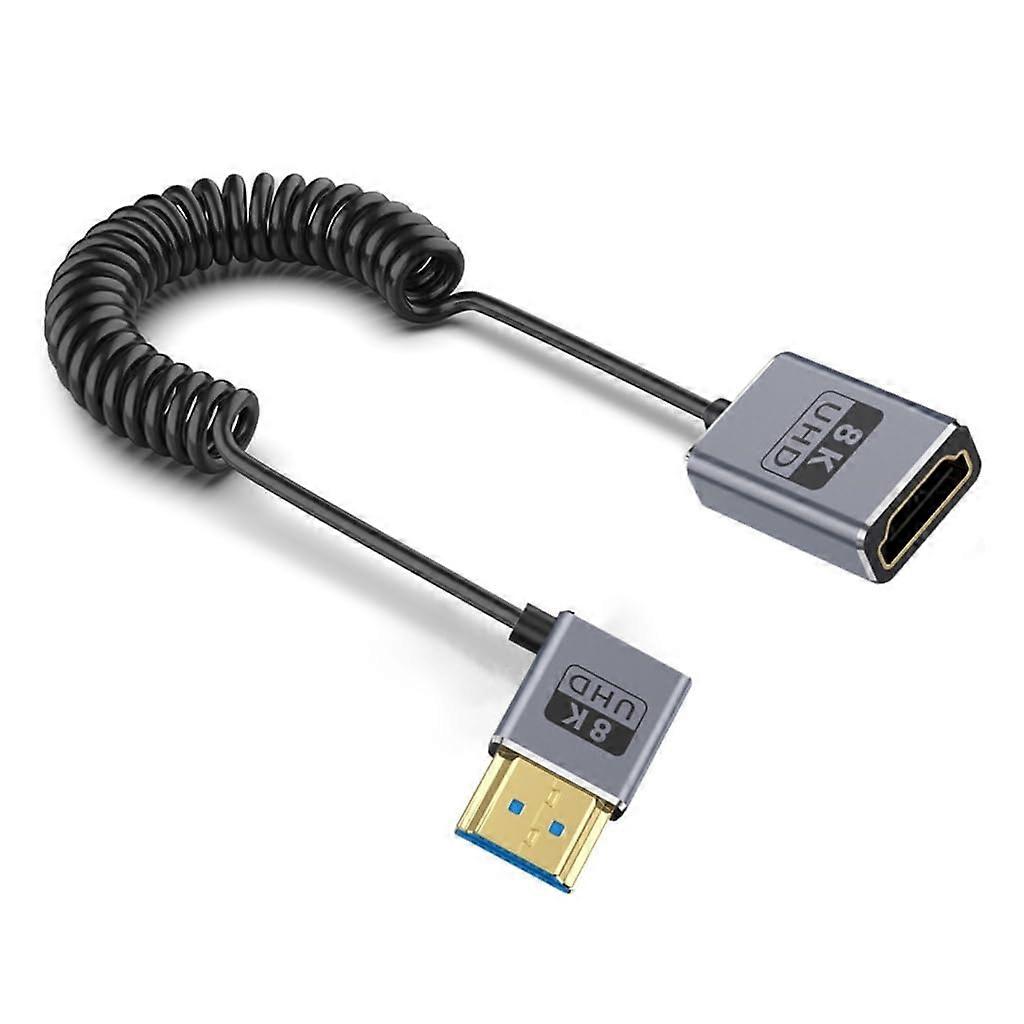 2.1 Version Spring Video Cable 8k60hz 48Gbps Fast Transmission for Gaming and Home Theater Coiled Extension Cord 70CM