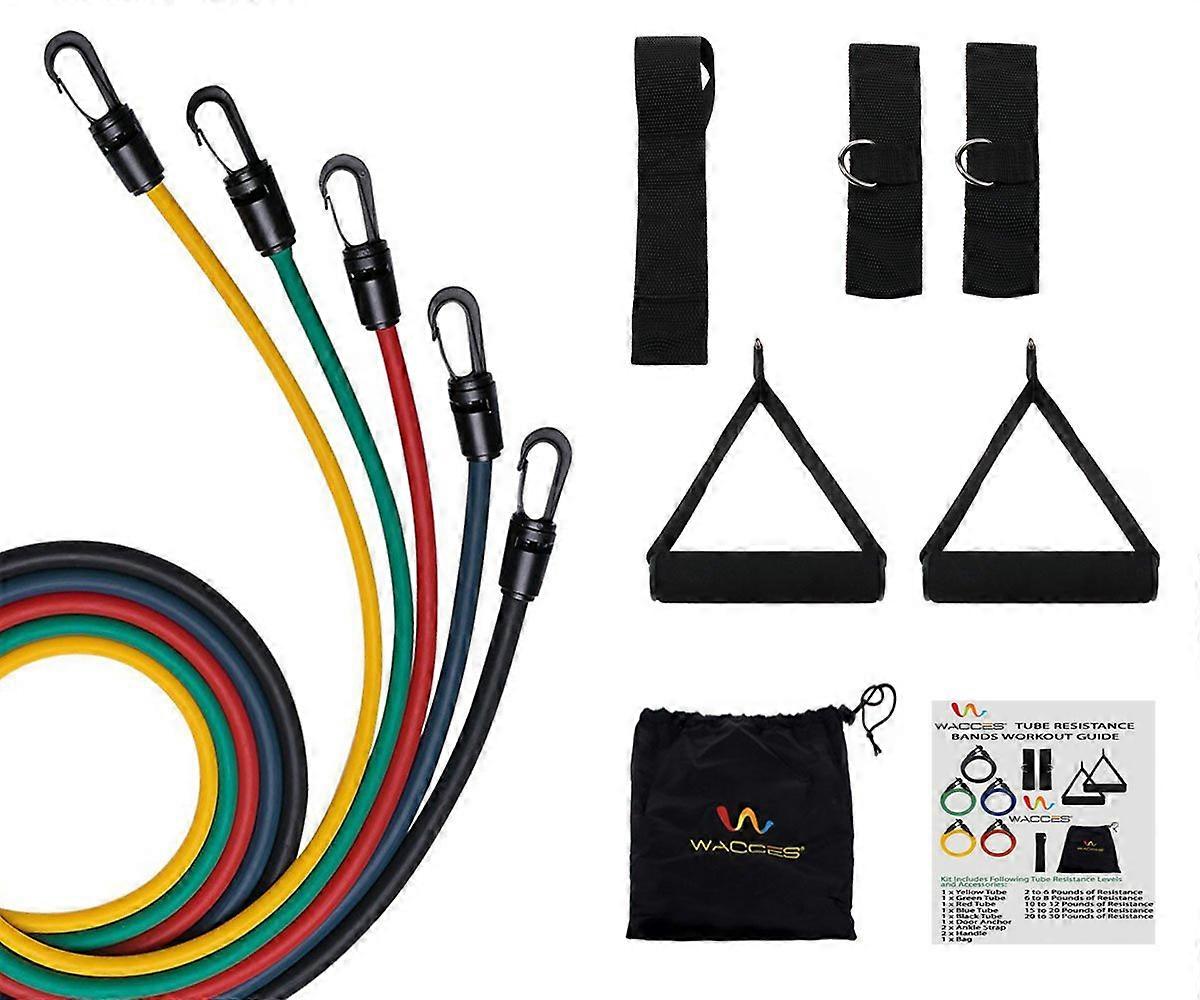 5-level Exercise Latex Tube Variable Resistance Band Set