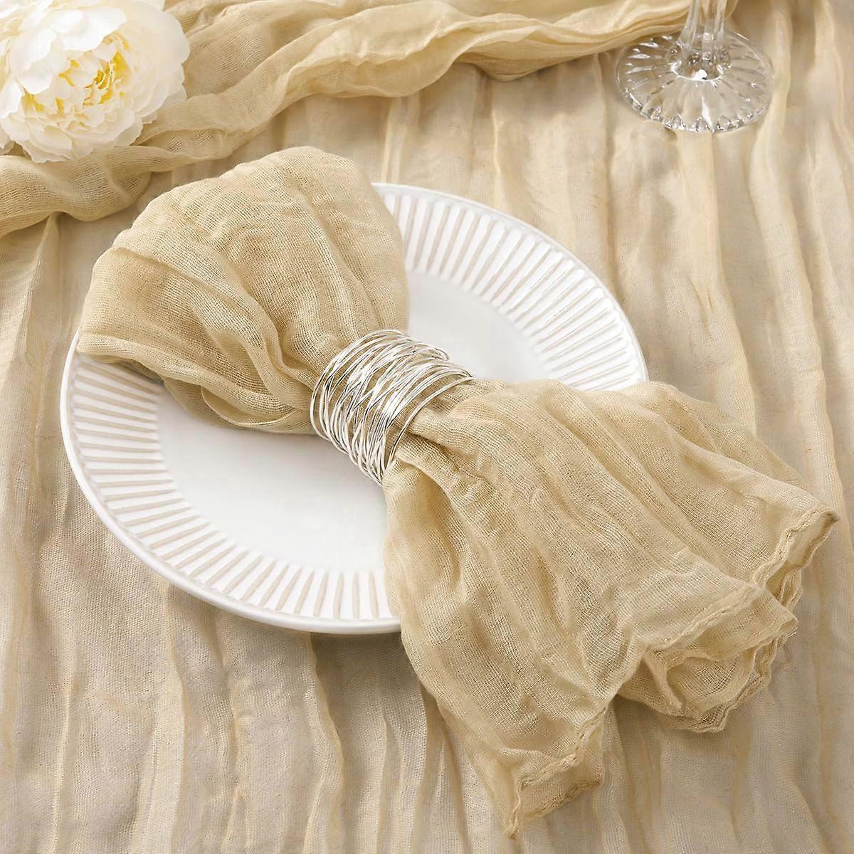 12 packs of champagne tulbent napkin Easter spring Fabric Napkin 12 Piece Set