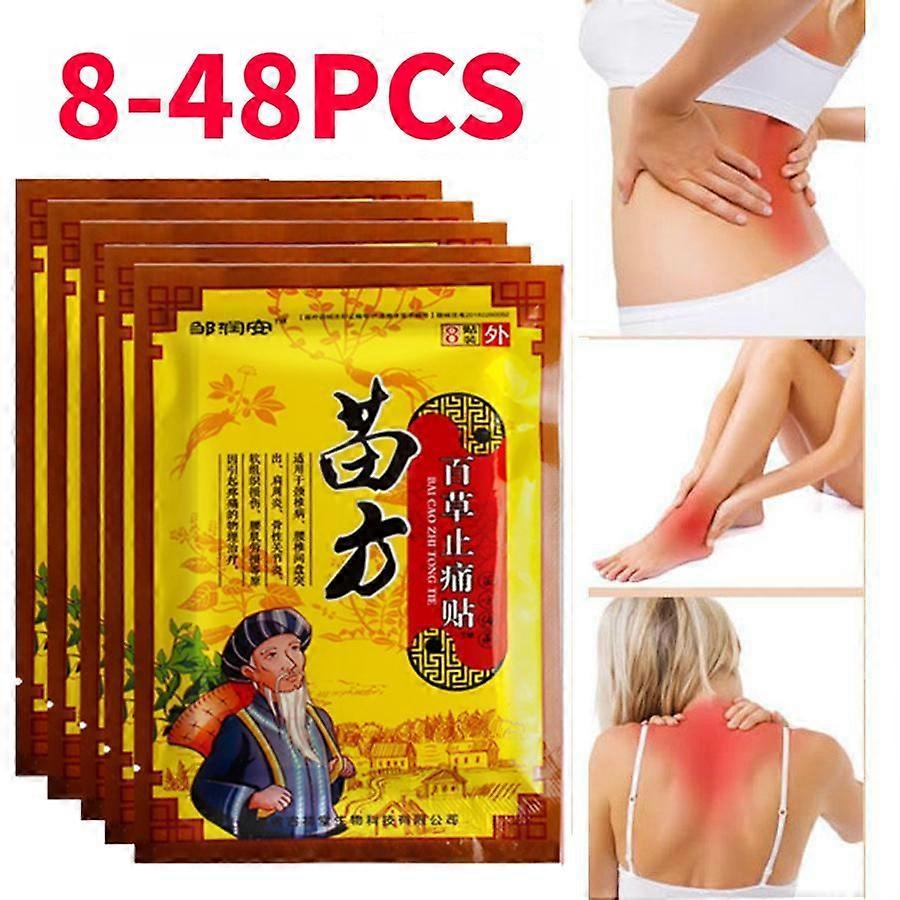 8/16/24/32/40/48st Högkvalitativ växtbaserad smärtlindring plåster för axel nacke rygg knä gemensam muskel smärtlindring hälsovård