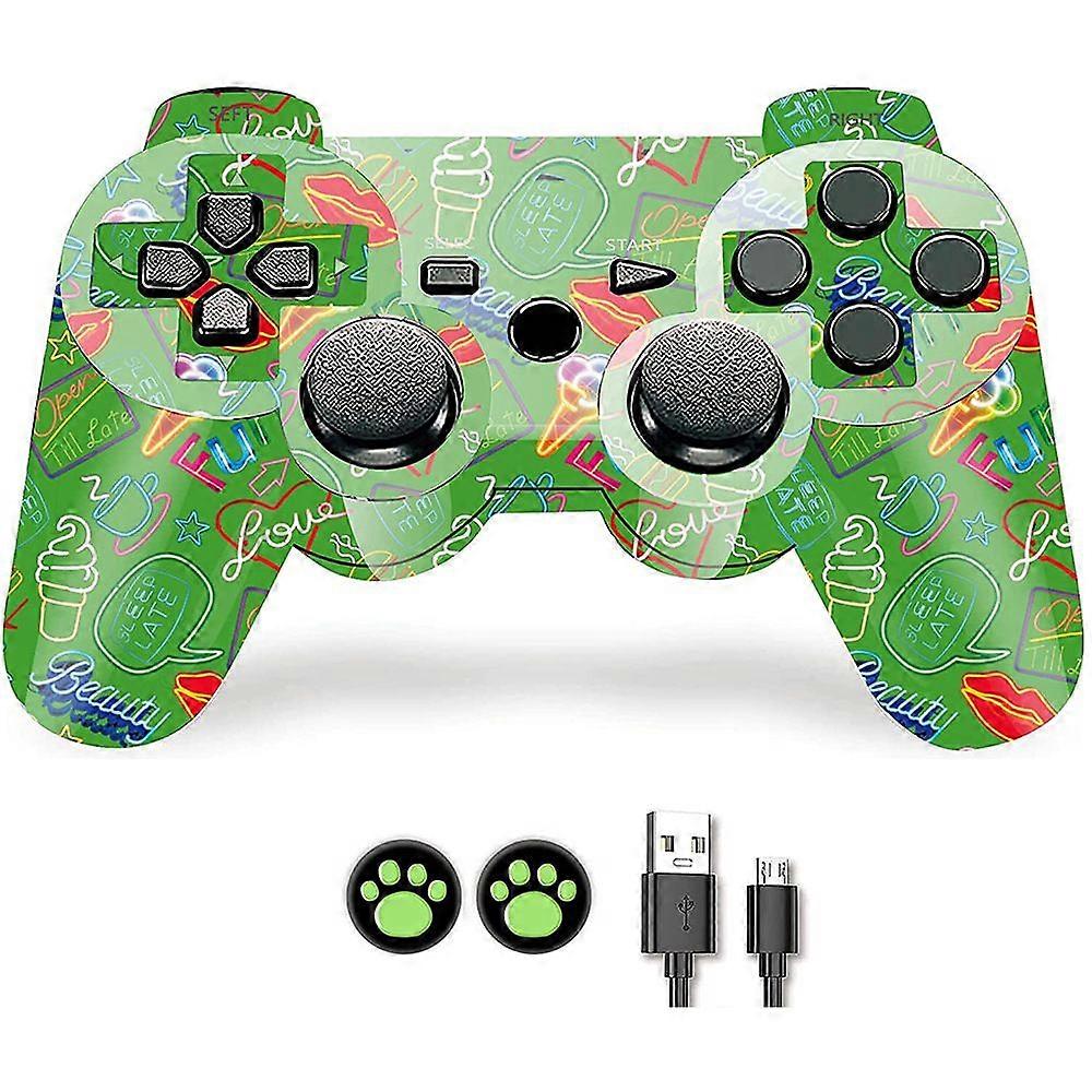 Immerse Yourself in Gaming with PS3 Wireless Controller - 2.4G/Bluetooth Dual Vibration Gamepad, Ergonomic Design, Multi-Platform Compatibility, Smoot