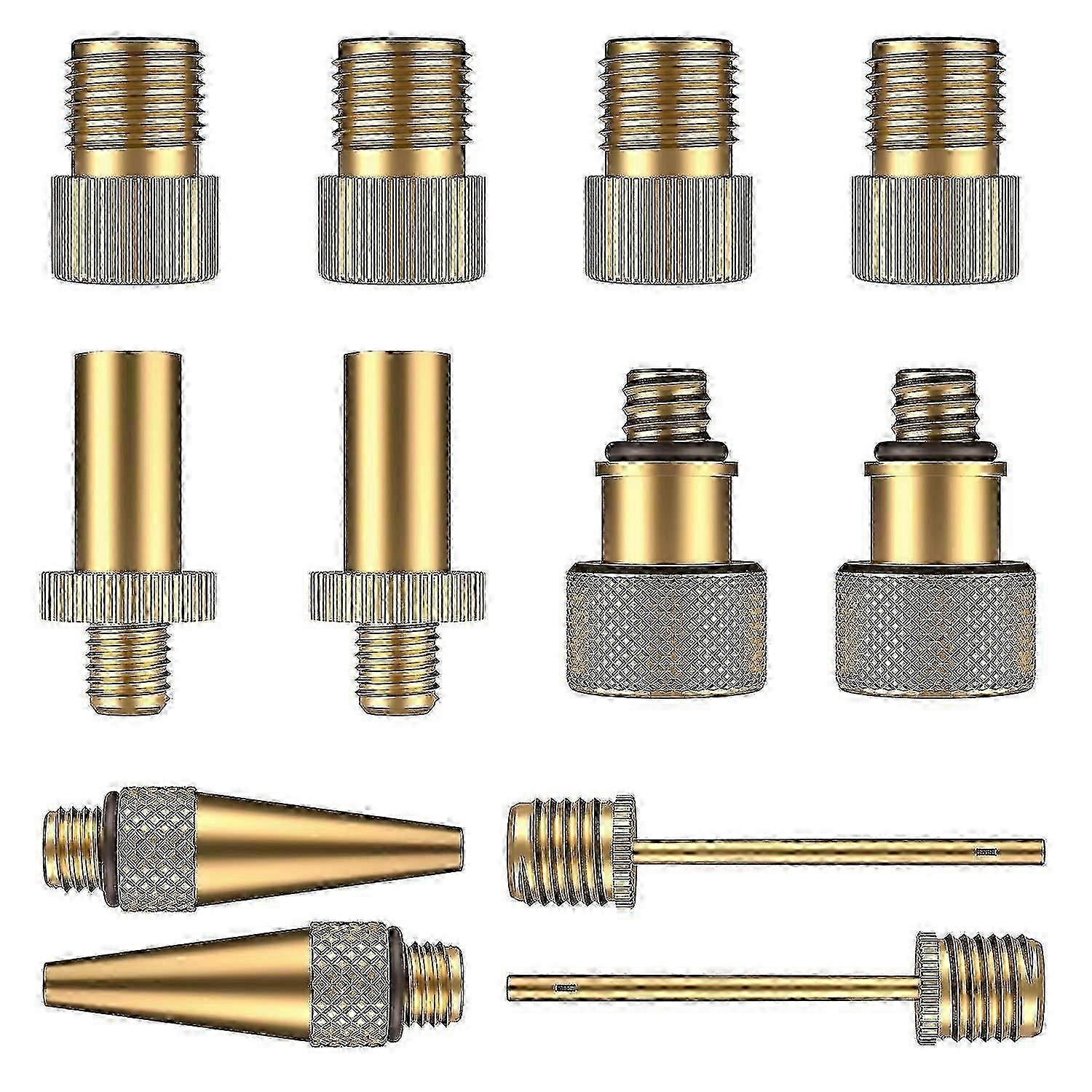 12pcs Valve Adapters, Pure Copper No Air Leakage, For Bicycle, Bicycle Pump And Pump Compressors