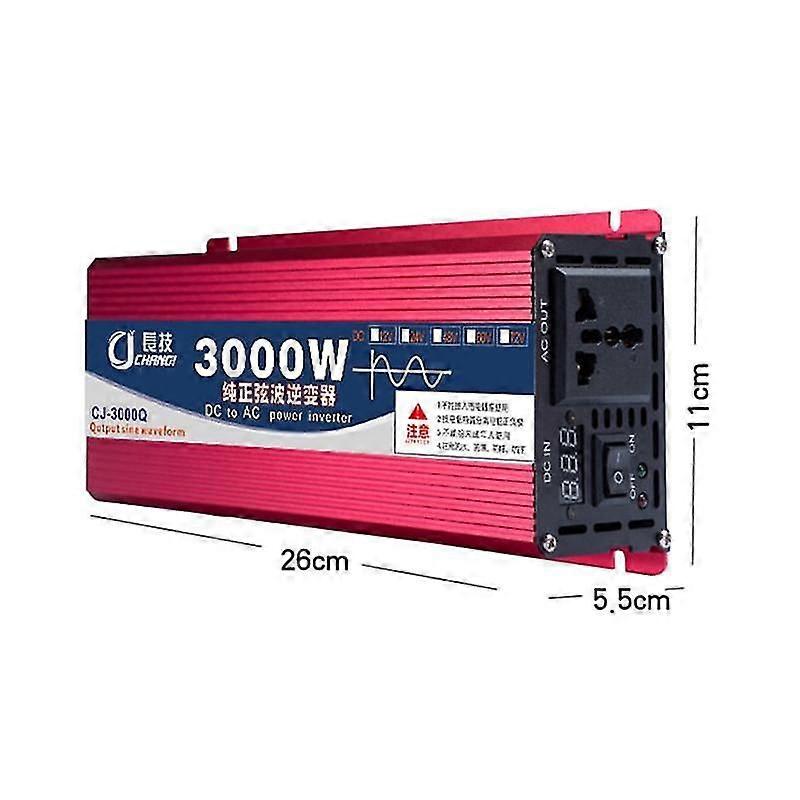 Pure Sine Waveform Universal Inverter DC 12V 24V To 110V-240V LCD Screen Inverter