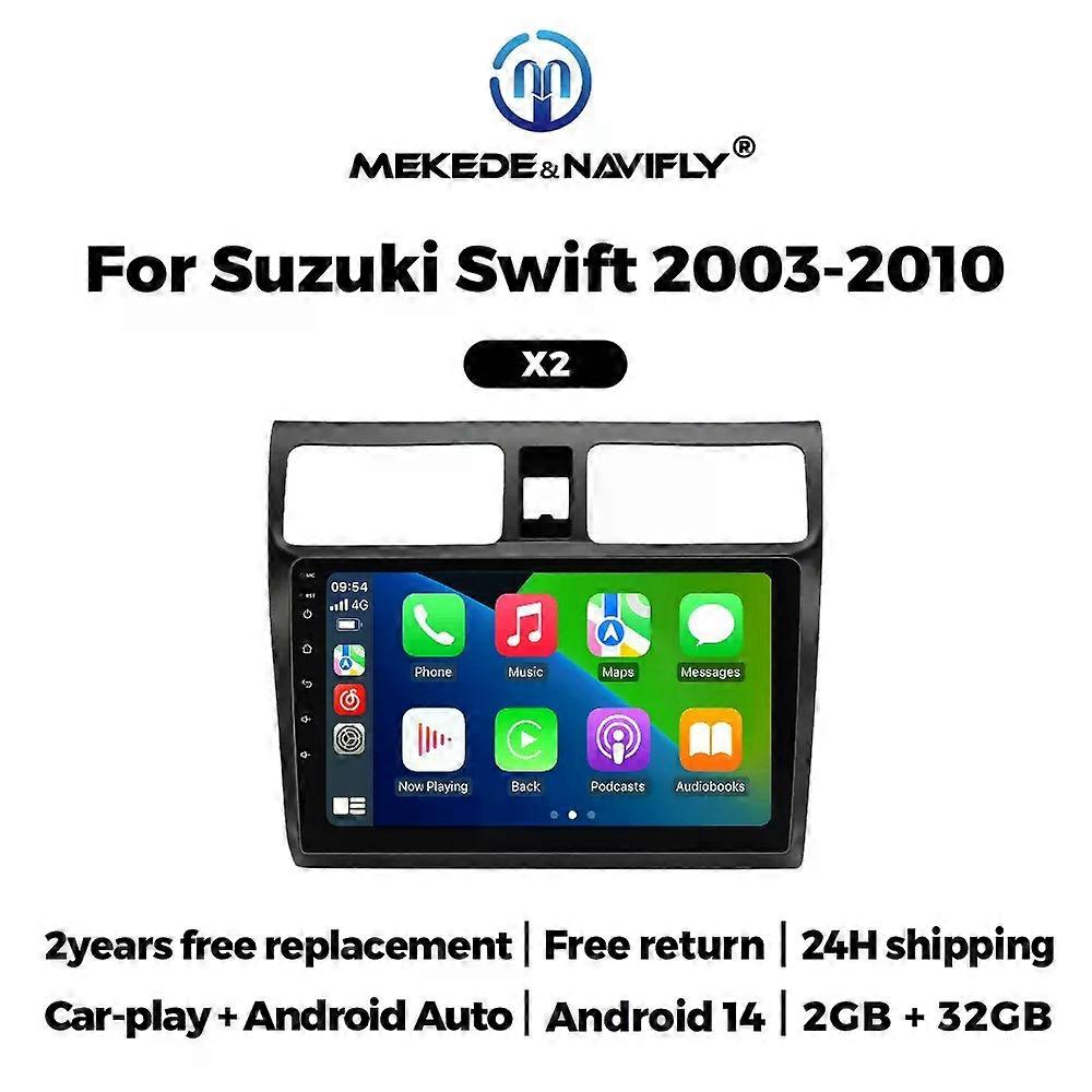 NEW 2025 10Inch Screen Android 14 For Suzuki Swift 2003 -2010 Wireless CarPlay Android Auto Car Radio Multimedia Player GPS Navi