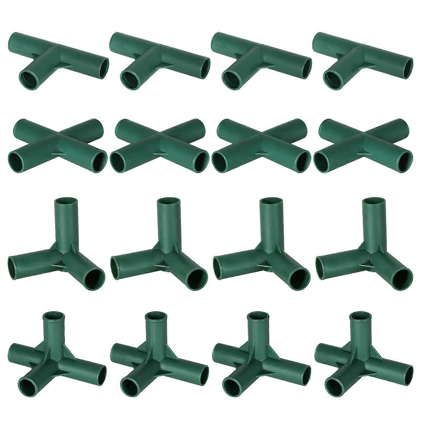 Greenhouse Frame Connectors Pack of 16, 0.63 Inch PVC Pipe Joints for Flower Stand Gardening Frame Construction