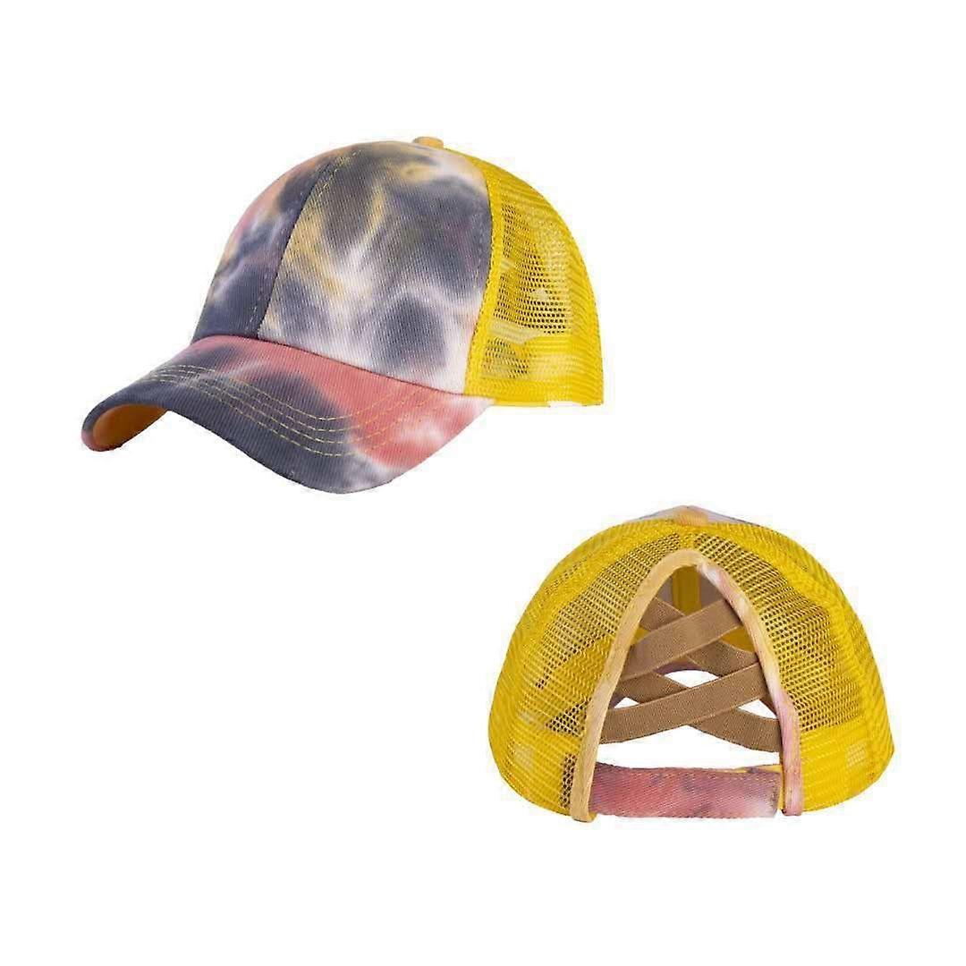 Messy High Bun Ponytail Adjustable Glitter Mesh Trucker Baseball Cap