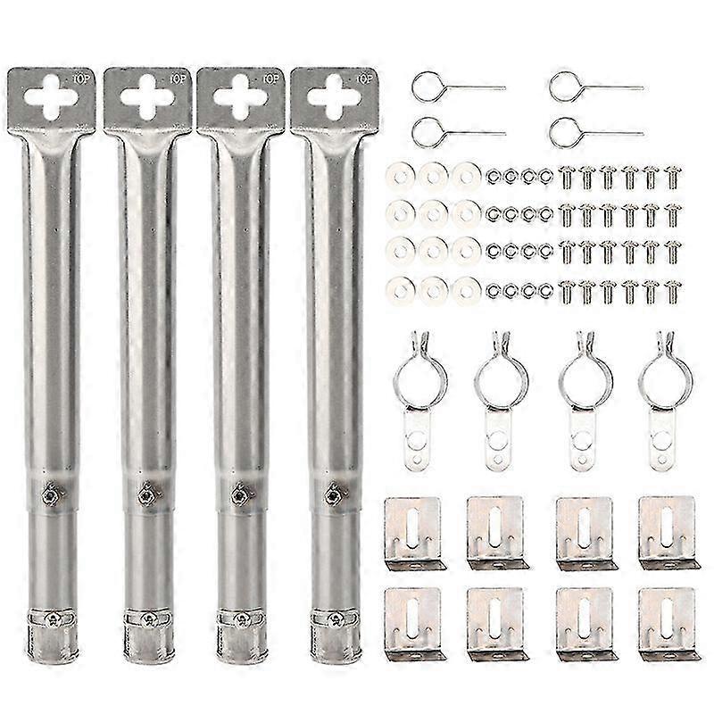 4ピースユニバーサルステンレススチールバーベキューガスグリル交換用ストレートパイプチューブバーナーバーベキューアタッチメント