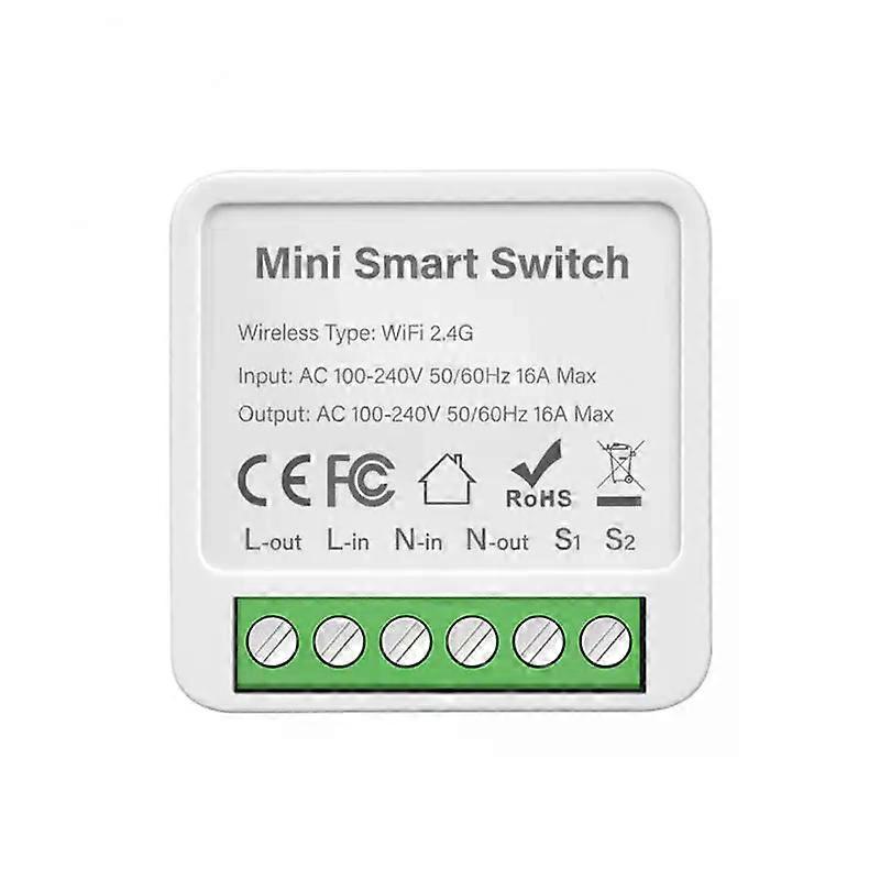 AUBESS Tuya Wifi / Zigbee 16A Mini Smart Switch 1/2/3/4 Gang Support 2-way Control For Smart Life Alexa Google Home Yandex Alice