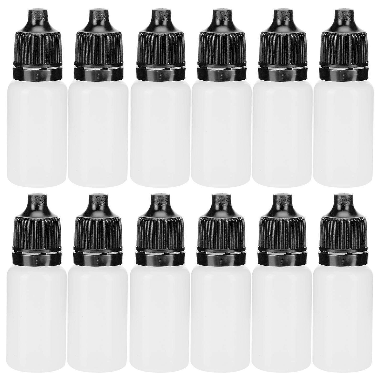 50Pcs 10ml Eye Liquid Bottle Portable Squeezable Empty Eye Drops Container with Plugs Lid