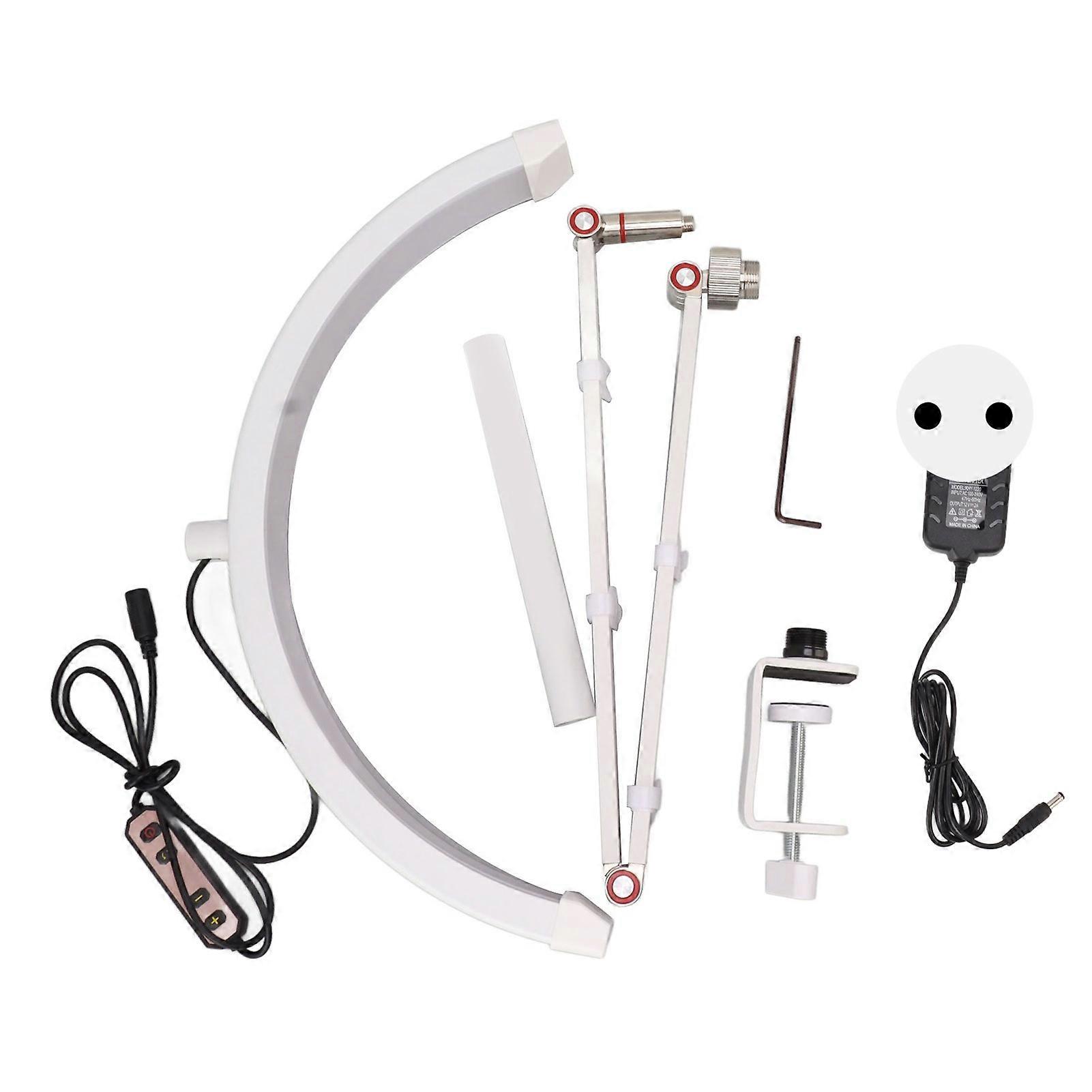 Half Moon Light with Desktop Clip 360 Degree Rotating Bright Color Temperature Adjustable LED Fill Lamp DC12V 2A