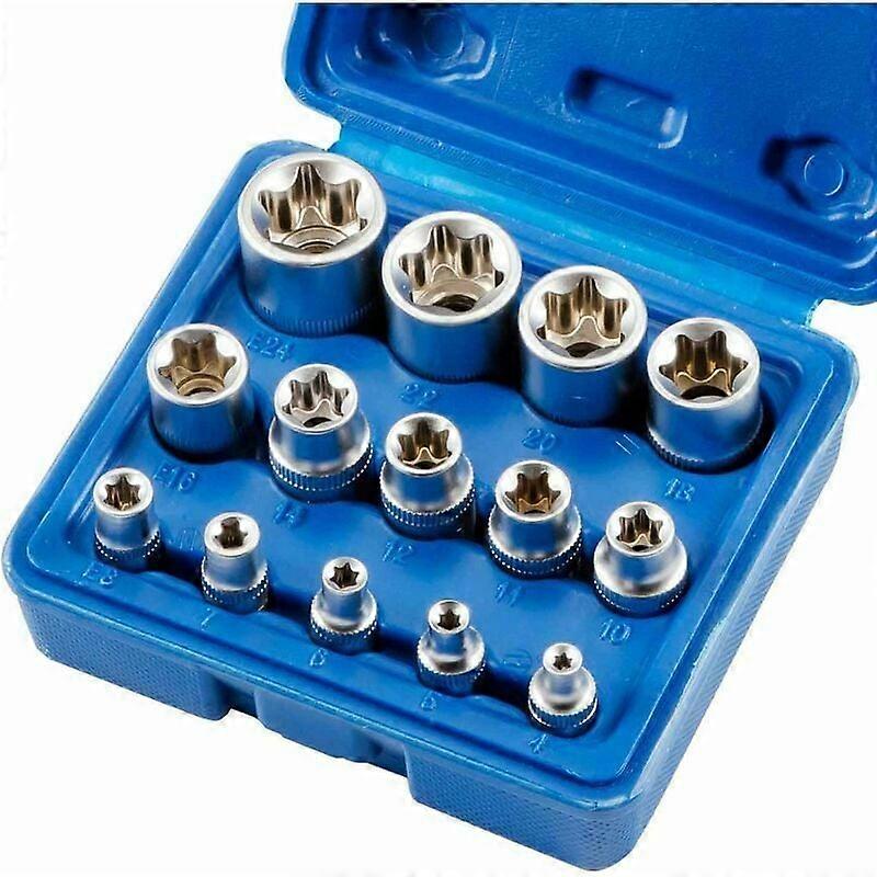 14pcs E4-E24 E-Torx Hex Female Torx Socket Set