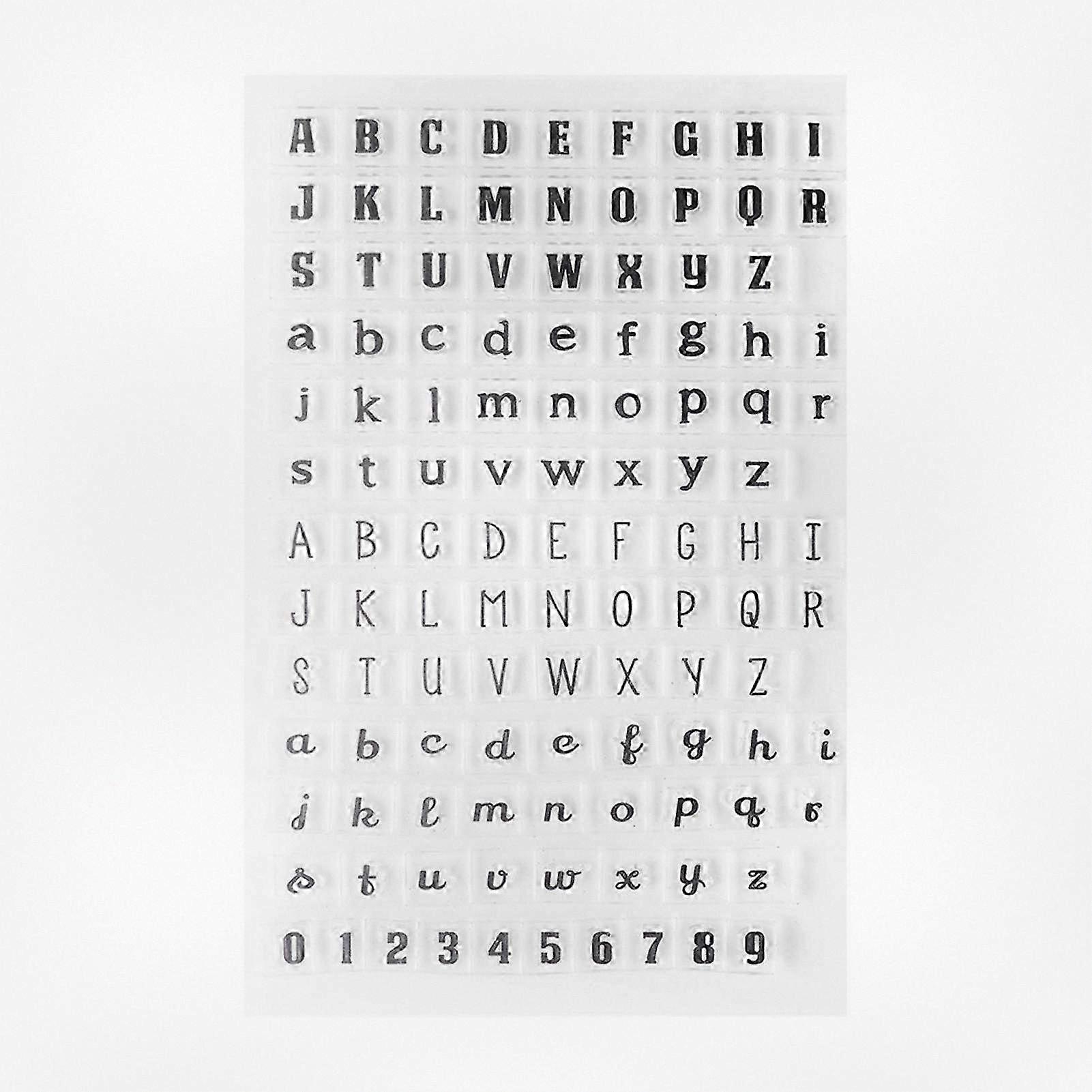 Transparent Silicone Stamp Seal for DIY Scrapbook with Alphabet Numbers (Y38 Capital and Lowercase Letters for Any Brand)