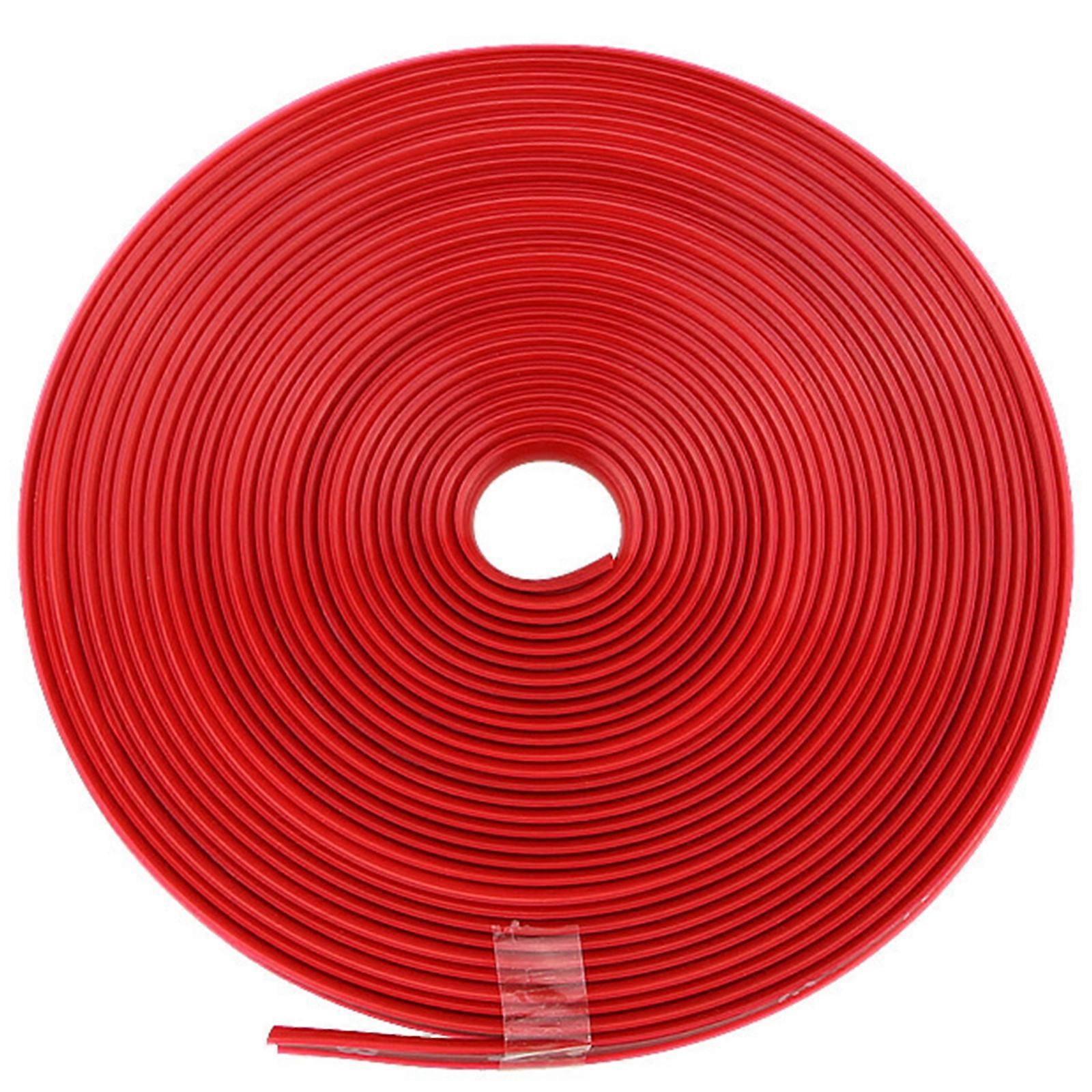 26ft רכב גלגל חישוקים קצה מגן טבעות צמיג מגן גומי רצועות לקצץ קישוט אוניברסלי לרכב אופנוע אדום