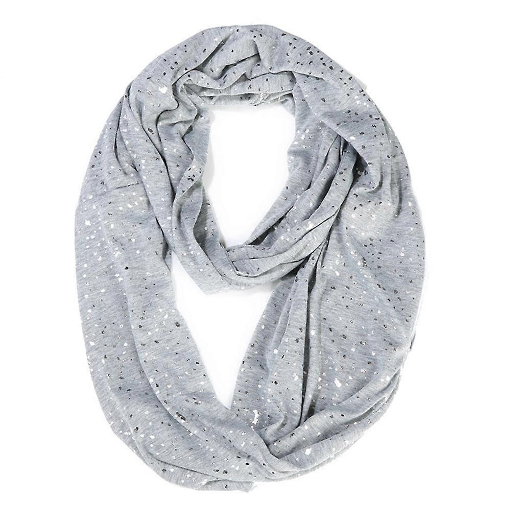 Womens Winter Double Layer for Infinity Scarf Glitter Silver Sequins Hidden Zipper Pocket Storage Snood Ring Blanket Wra  Purple