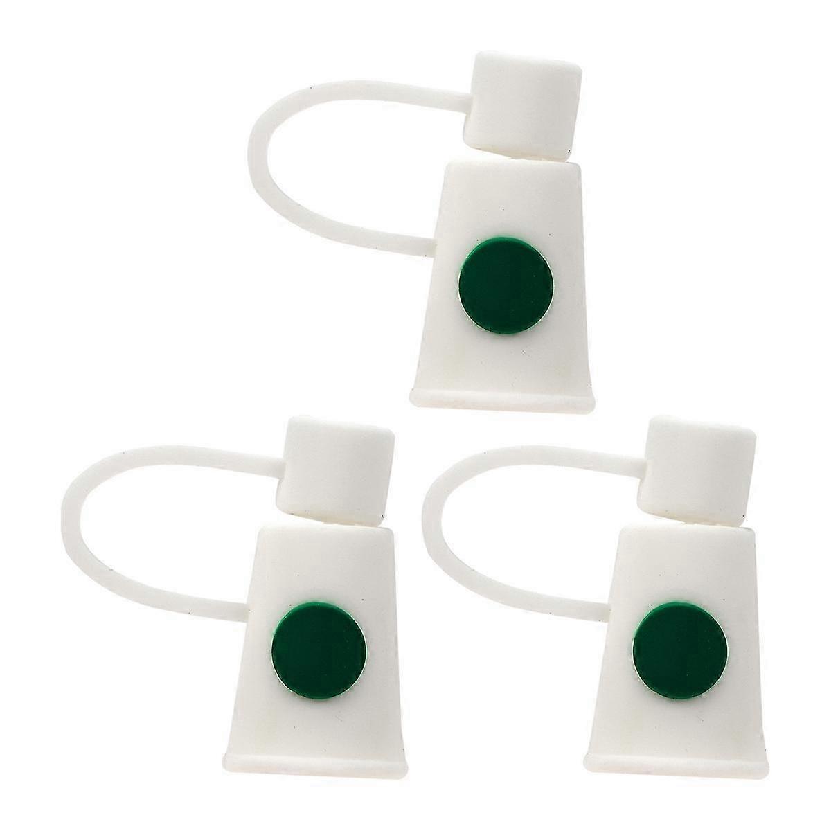 3 Pcs Glass Straws Drinking Straw Cap Straw Stopper Cute Silicone Straw Tips Drinking Cap Straw Plug