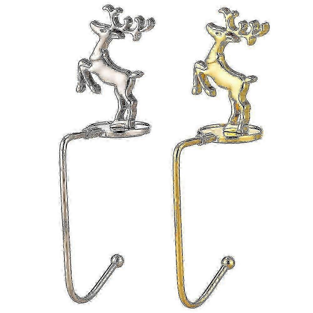 Christmas Tree Stocking Holders for Fireplace Mantle Reindeer Hooks Hanger Safety Xmas Party Supplies, Set of 32 Pieces