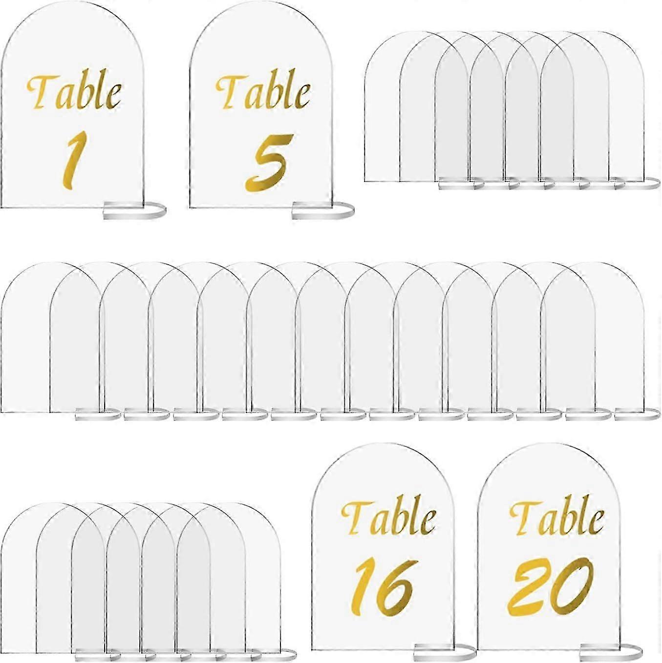 20 Pack Clear Arch Acrylic Sign Blanks, 10x15cm Wedding Table Number Cards, DIY Acrylic Place Cards for Various Events and Gatherings