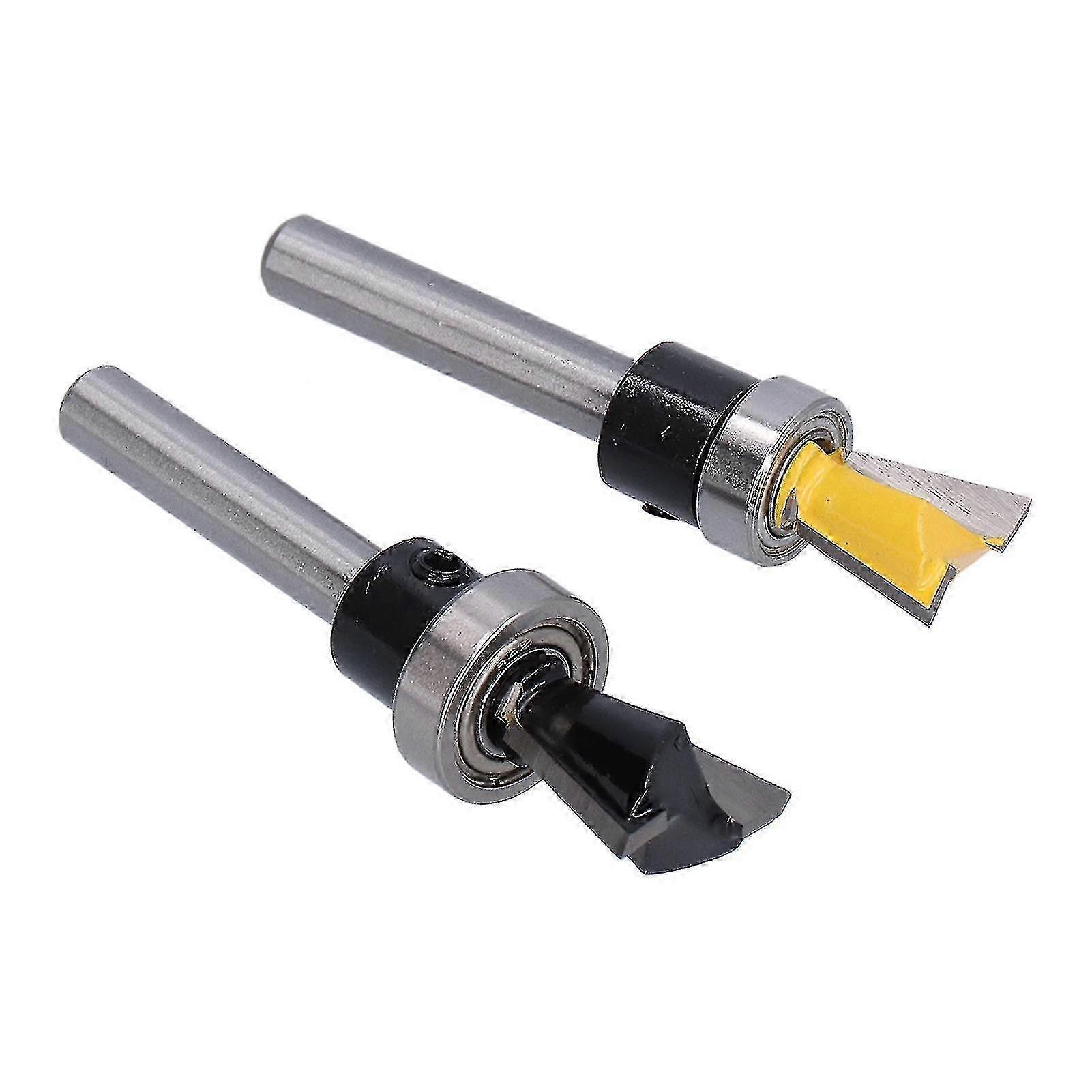 2pcs/set Dovetail Bit Joint Router with Bearing Suitable for Woodworking Milling Cutter 1/4in Shank