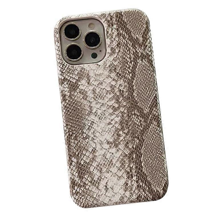 Compatible For iPhone 14 Pro Phone Case PC+PU Leather Cover Snake Texture Anti-Drop Phone Back Shell