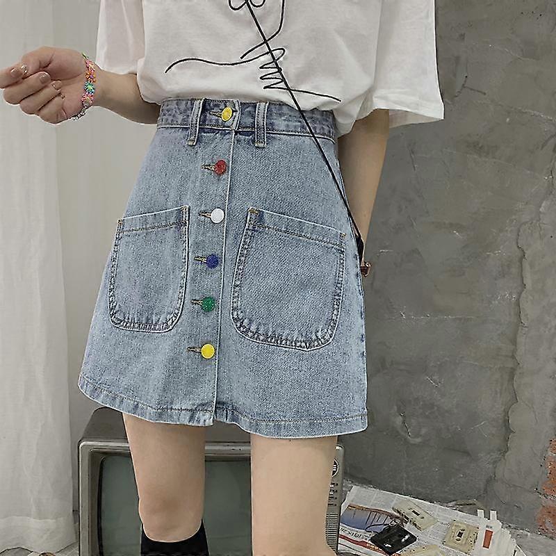 High Street Color Button Skirts Set Women's Fashion New 2023 New Mini Casual Skirts
