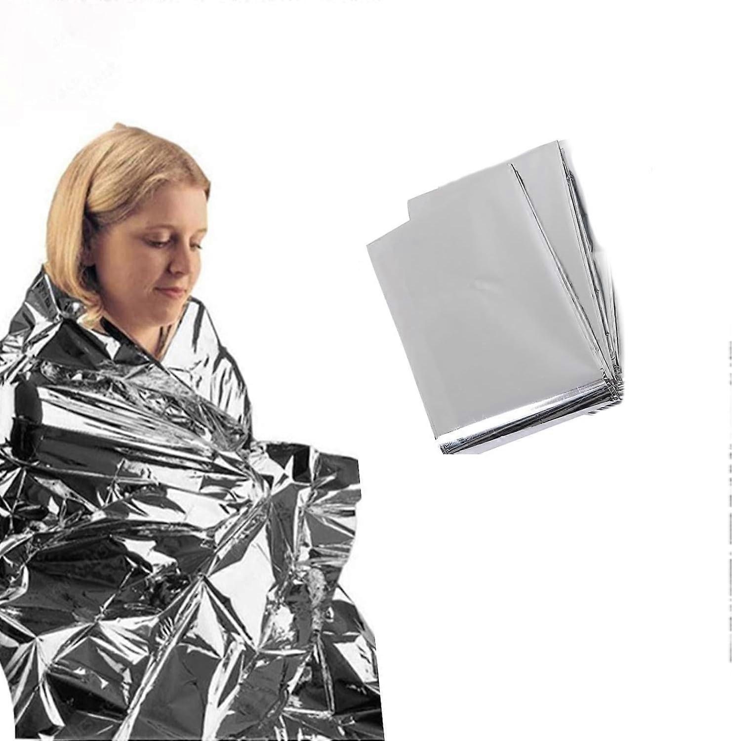 couverture de survie - set de 2 - 210 x 160 cm - Couverture isolante - Couverture de secours - pour l’extérieur, la randonnée, le camping, la survie