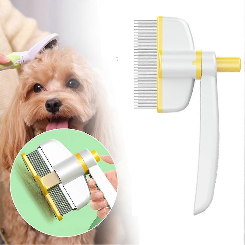 2-in-1 Cat Comb & Pet Hair Removal Tool, Self-Cleaning Brush for Dogs and Cats, Lightweight Grooming for All Pet Sizes