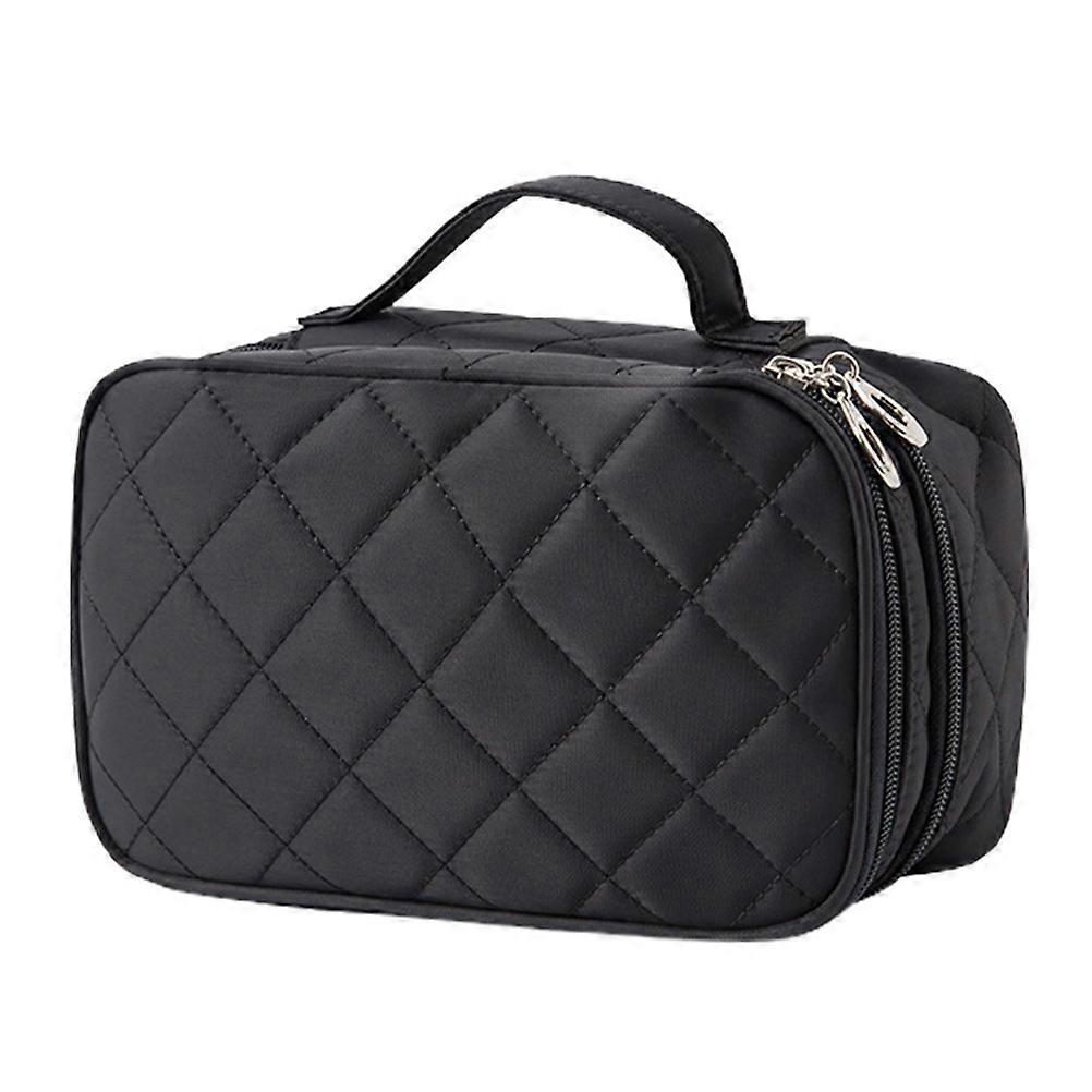 حقائب أدوات الزينة المحمولة حقيبة مكياج مزدوجة الطبقة مستطيلة دش صالة ألعاب رياضية 23x14x10 سم تخزين 1 قطعة