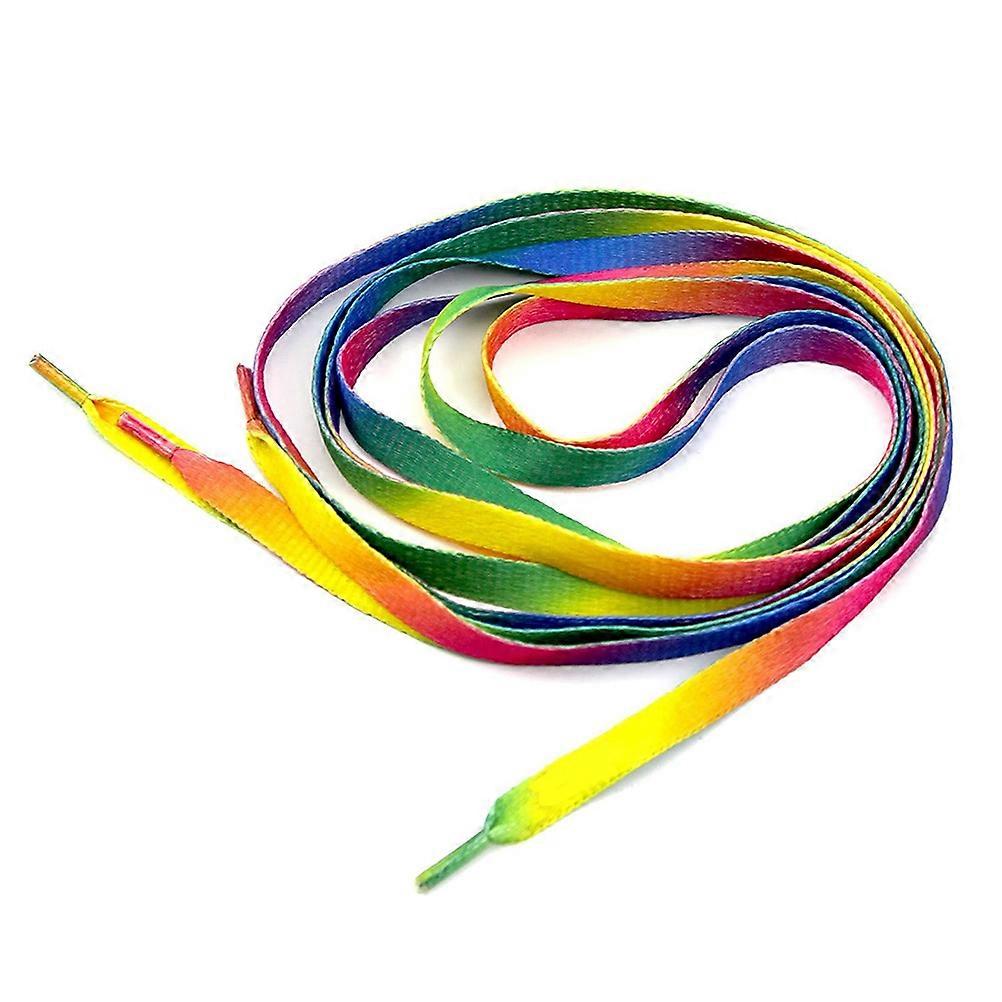 Ribbon Laces for Shoes Rainbow Flat Shoestring for Any Season 90cm Multi-colored Diy Projects 6 Pairs