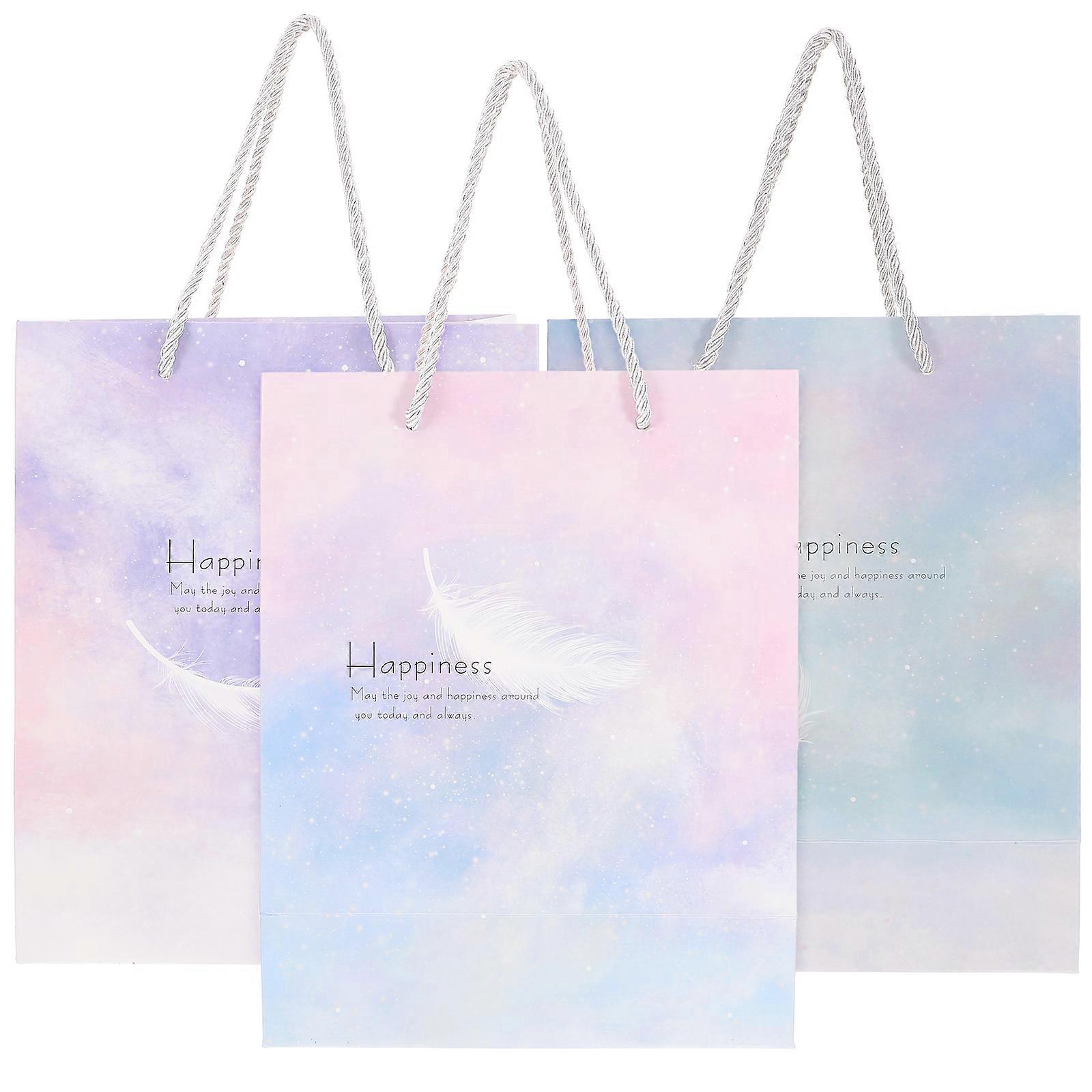 Small Paper Bag For Party And Holiday present Packaging Medium Size Bag Foldable Simple And Elegant 3Pcs