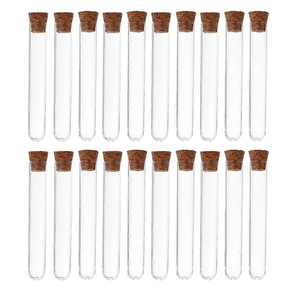 50pcs Clear Plastic Test Tubes with Corks Stopper Liquid Bath Salt Storage Tubes