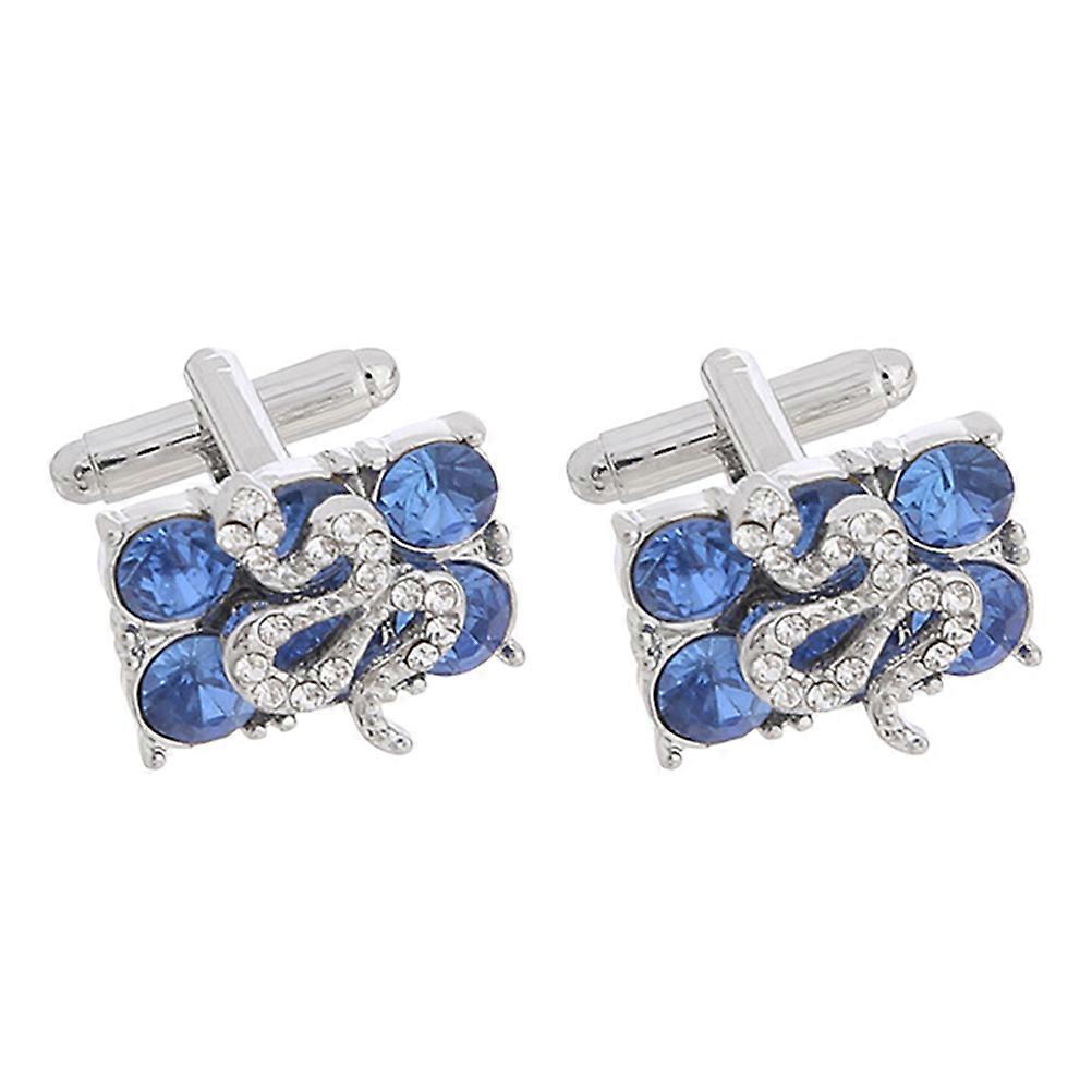 Here is a refined and professional product description based on the details you provided:
**Snake Shaped Rectangular Rhinestone Cufflinks for
