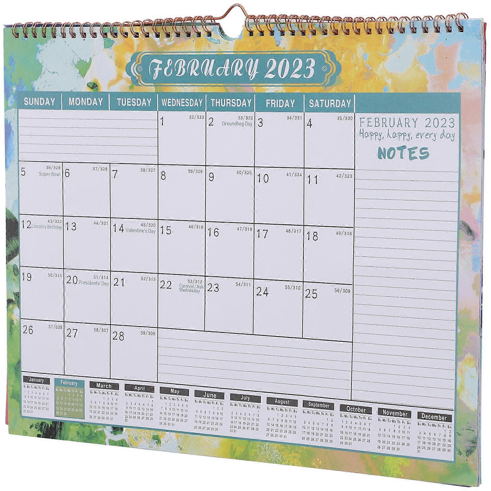 Classroom Wall Calendar Rectangular Fresh and Concise Style Multi-colored 38.5X30X1.5CM Days 1Set