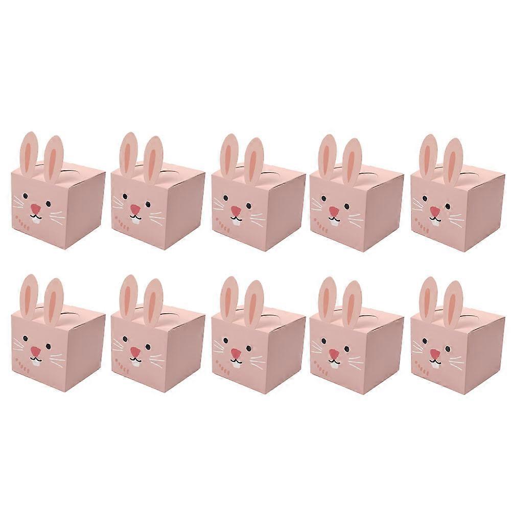 Rabbit Shaped Candy Box Elegant Party Style Pink 14.5X9X9CM Decoration 10Pcs