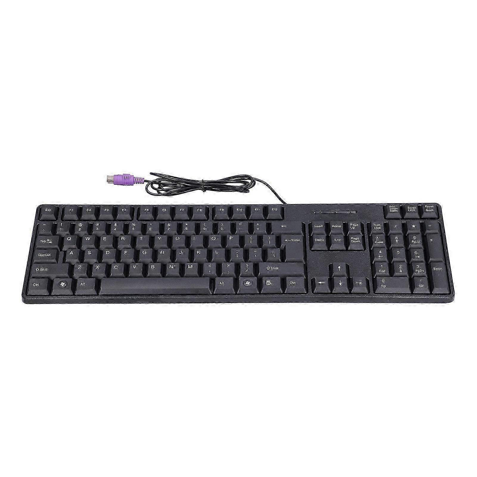 Wired Mini Keyboard 104 Keys PS2 for Desktop & Notebook Computer Office Accessories
