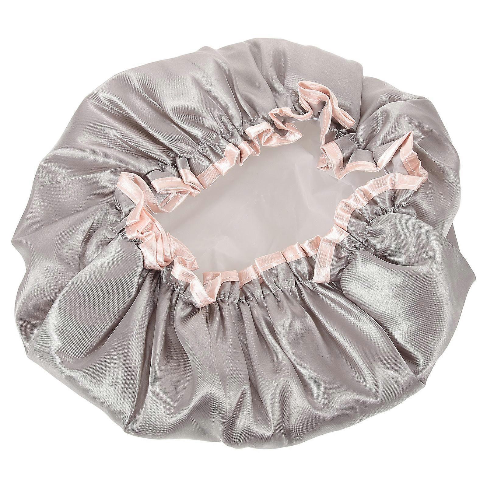 Thickened Double Layer Shower Hat with Elastic Band – Reusable Bathing Cap for Men and Women – Lightweight Grey Hair Protection for Spa and Home Use