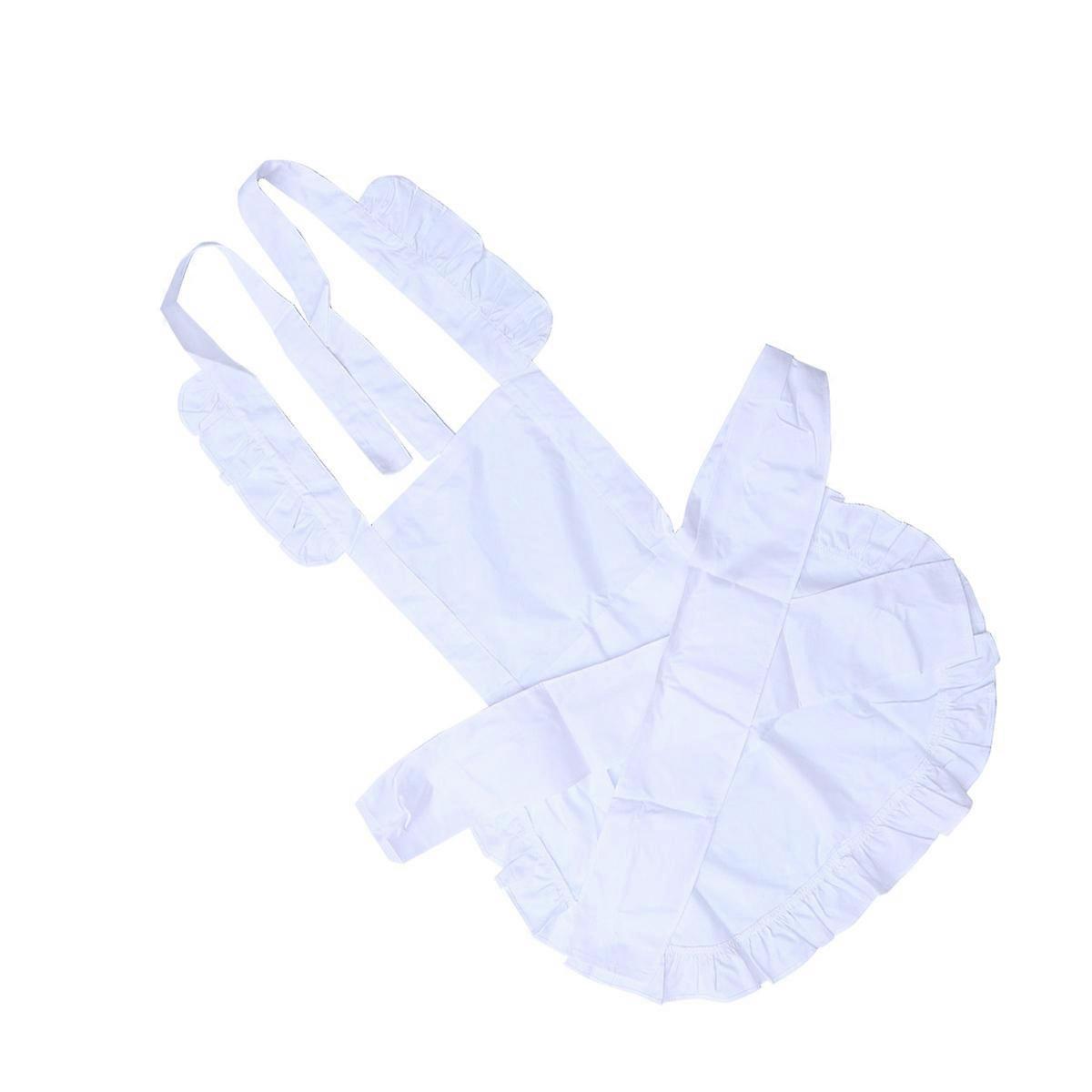 Coton Tablier Dentelle Femme de chambre Tenue Robe de Cour Pour Femmes Filles Dames Blanc 62.00X62.00X0.30CM Utilisation à long terme 1Pack